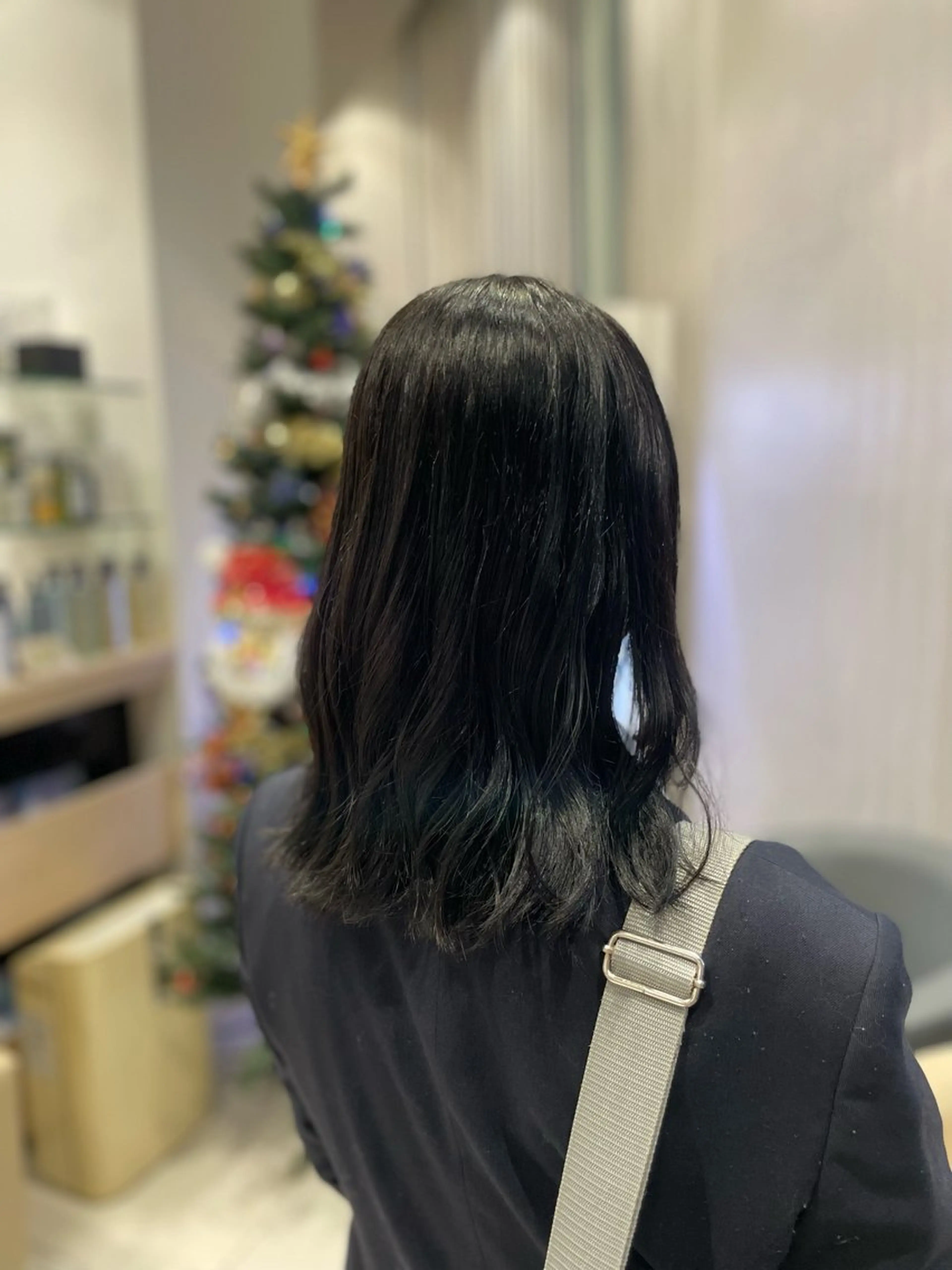 セミロング カラー 透明感カラー クロスパーマ/うる艶 カラー/Kurumiのヘアスタイル