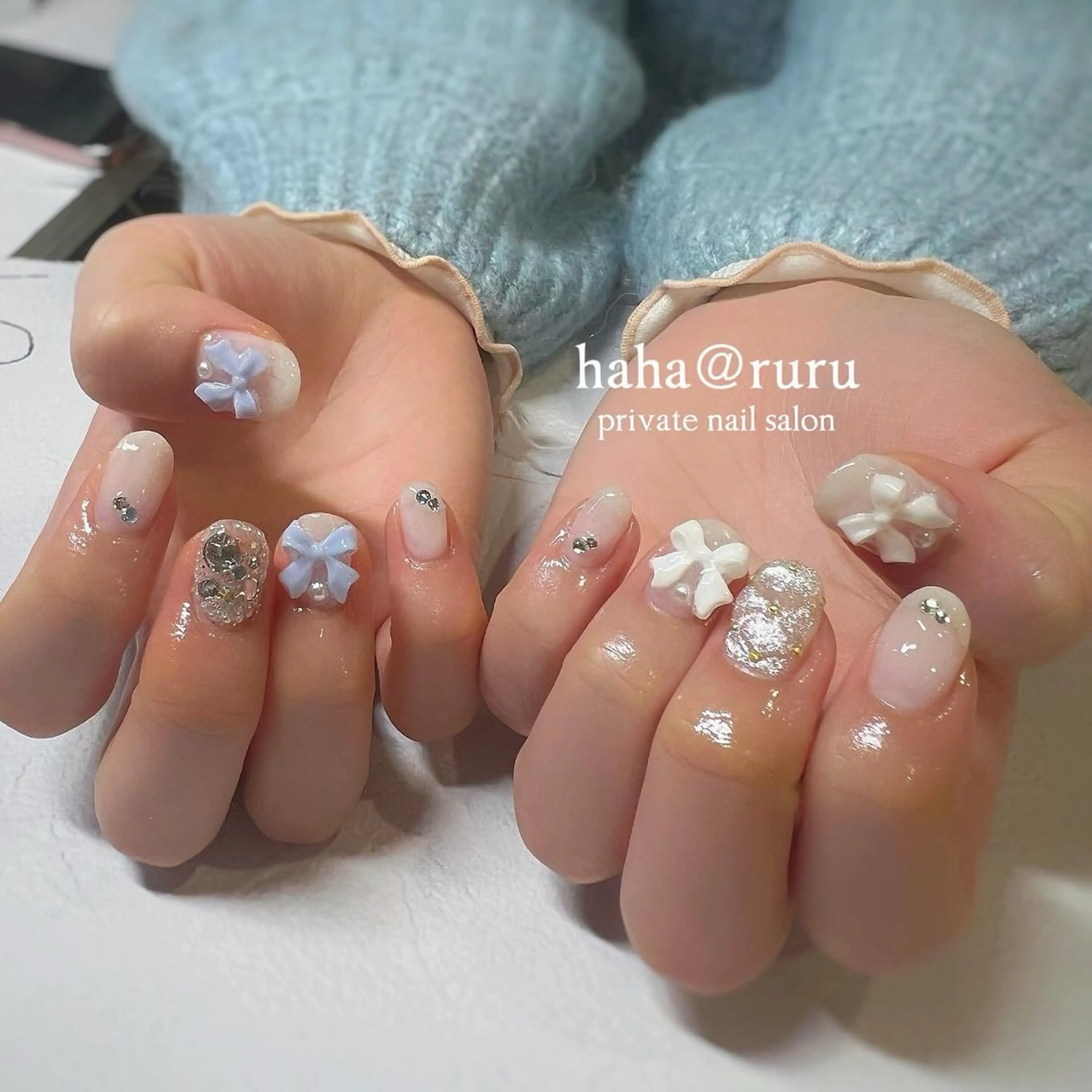 ネイル リボン haha@ ruruのネイルデザイン