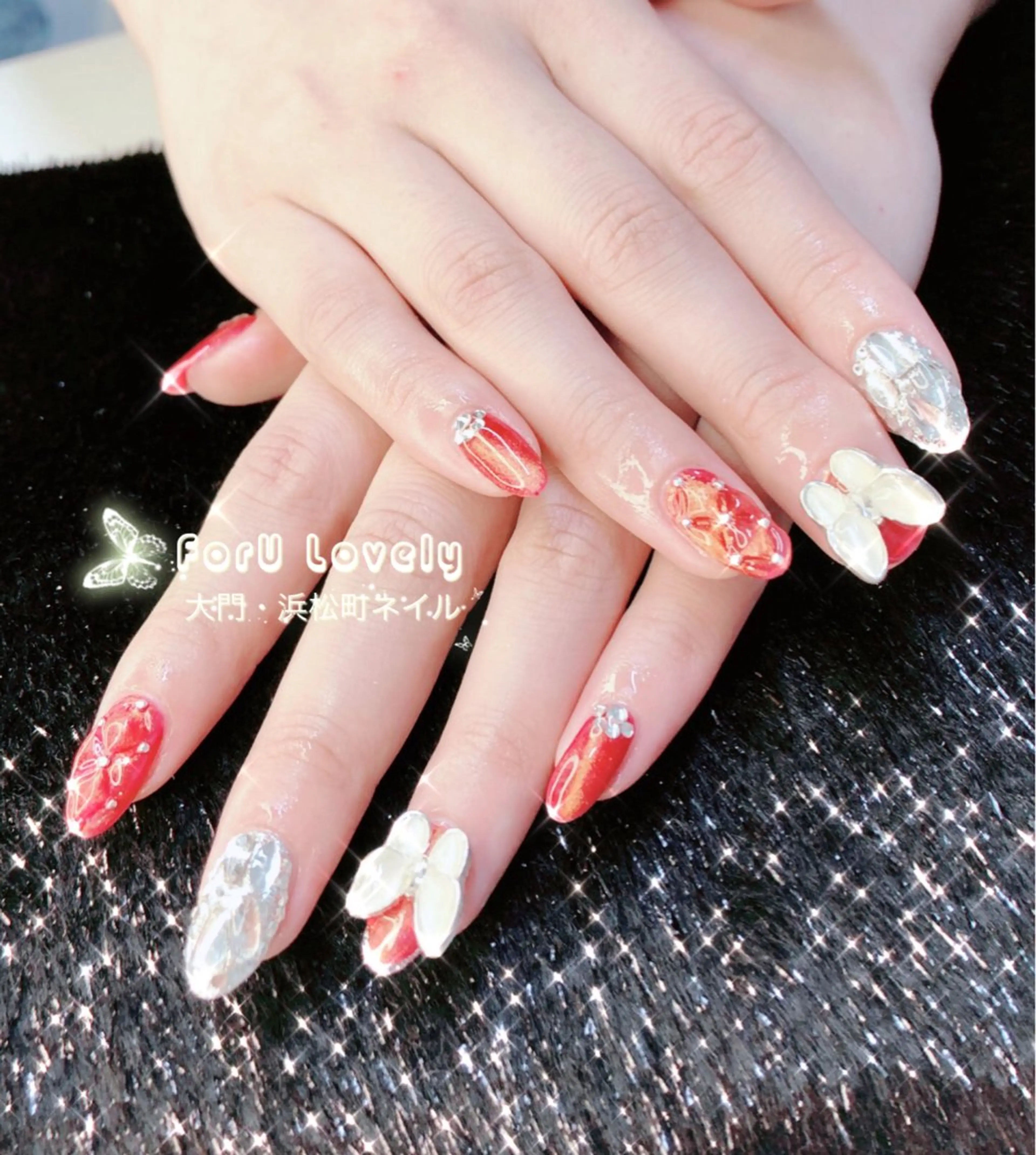 ネイル フットネイル ジェルネイル ハート 韓国ネイル 持ち込み 大門浜松町 ネイルのネイルデザイン