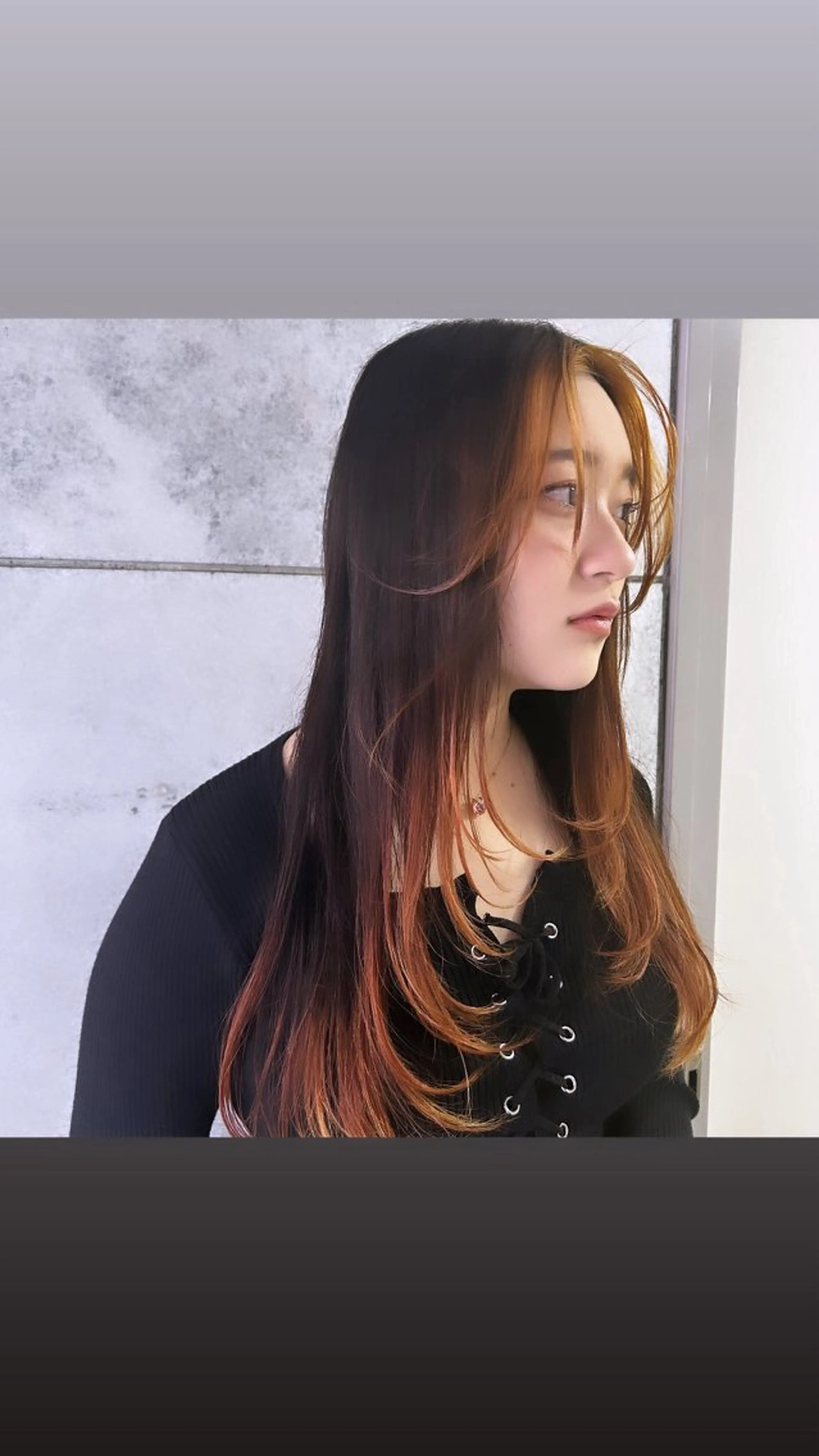 ロング カラー 縮毛矯正・似合わせ タナカ レイヤのヘアスタイル