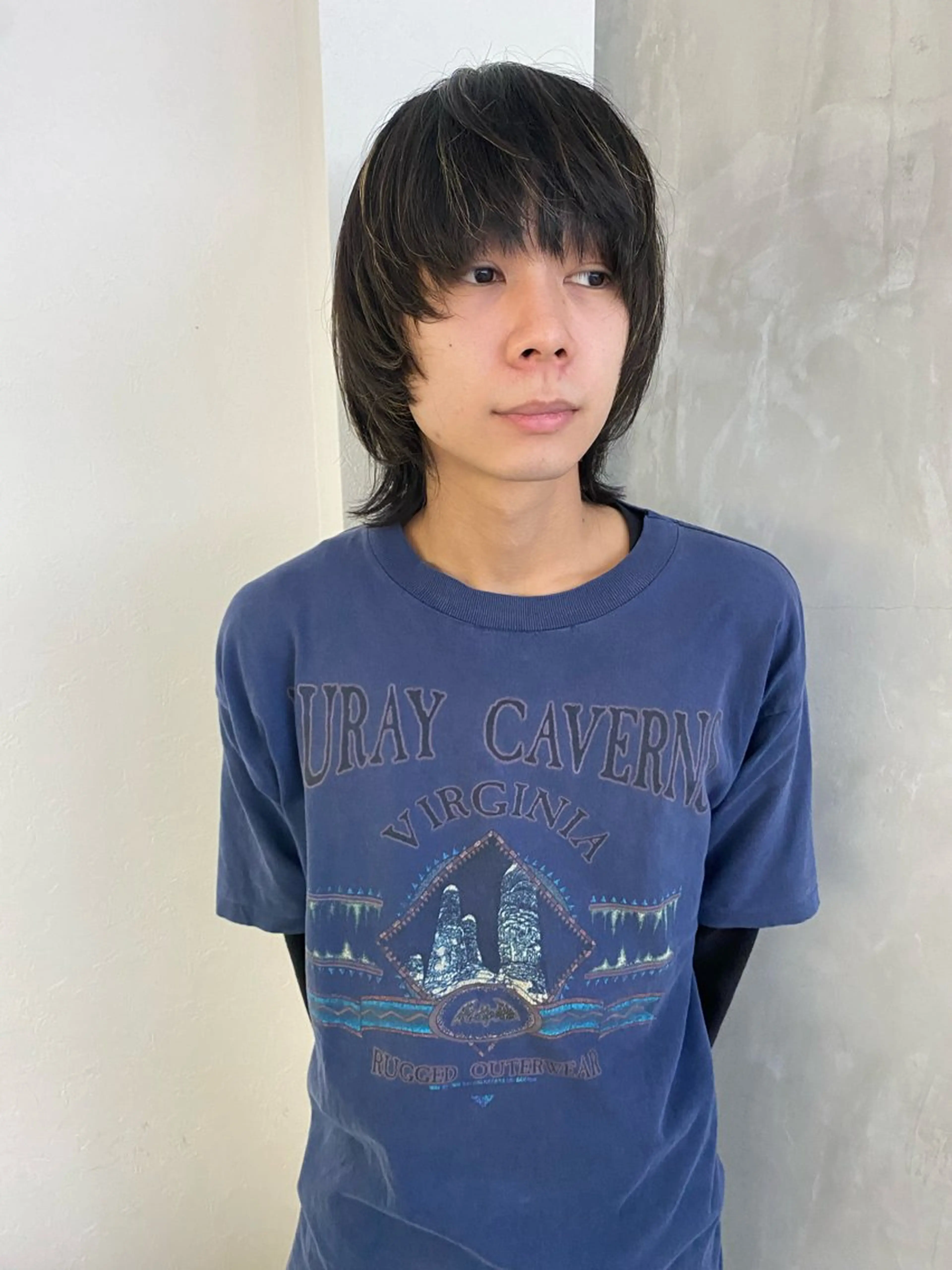 ミディアム メンズ カット 森貴裕/ベージュ/ パーマ/オリーブのヘアスタイル