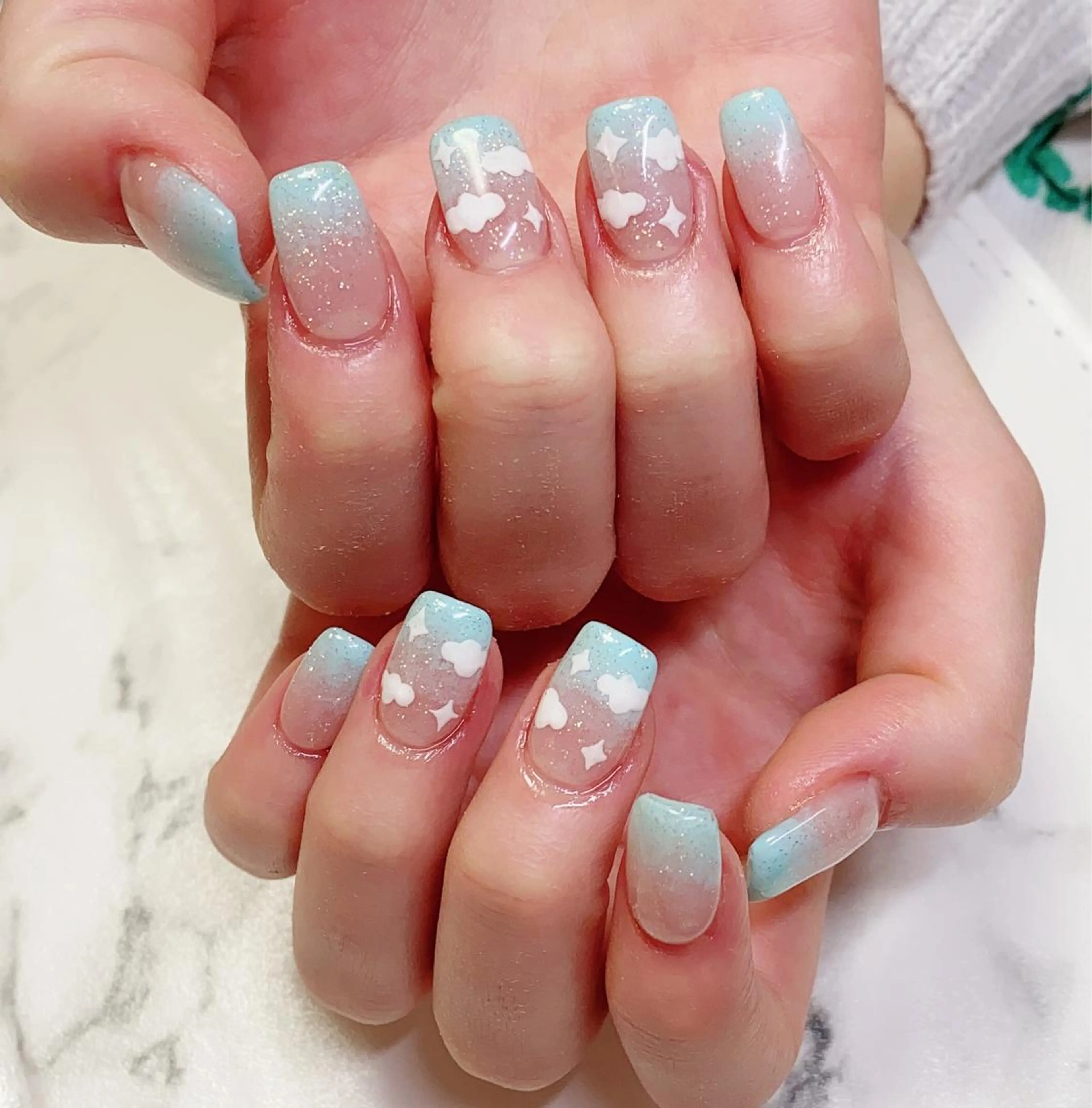 ロング カラー ネイル グラデーションカラー アートネイル 長さ出し グラデーション Q Free nailsのネイルデザイン