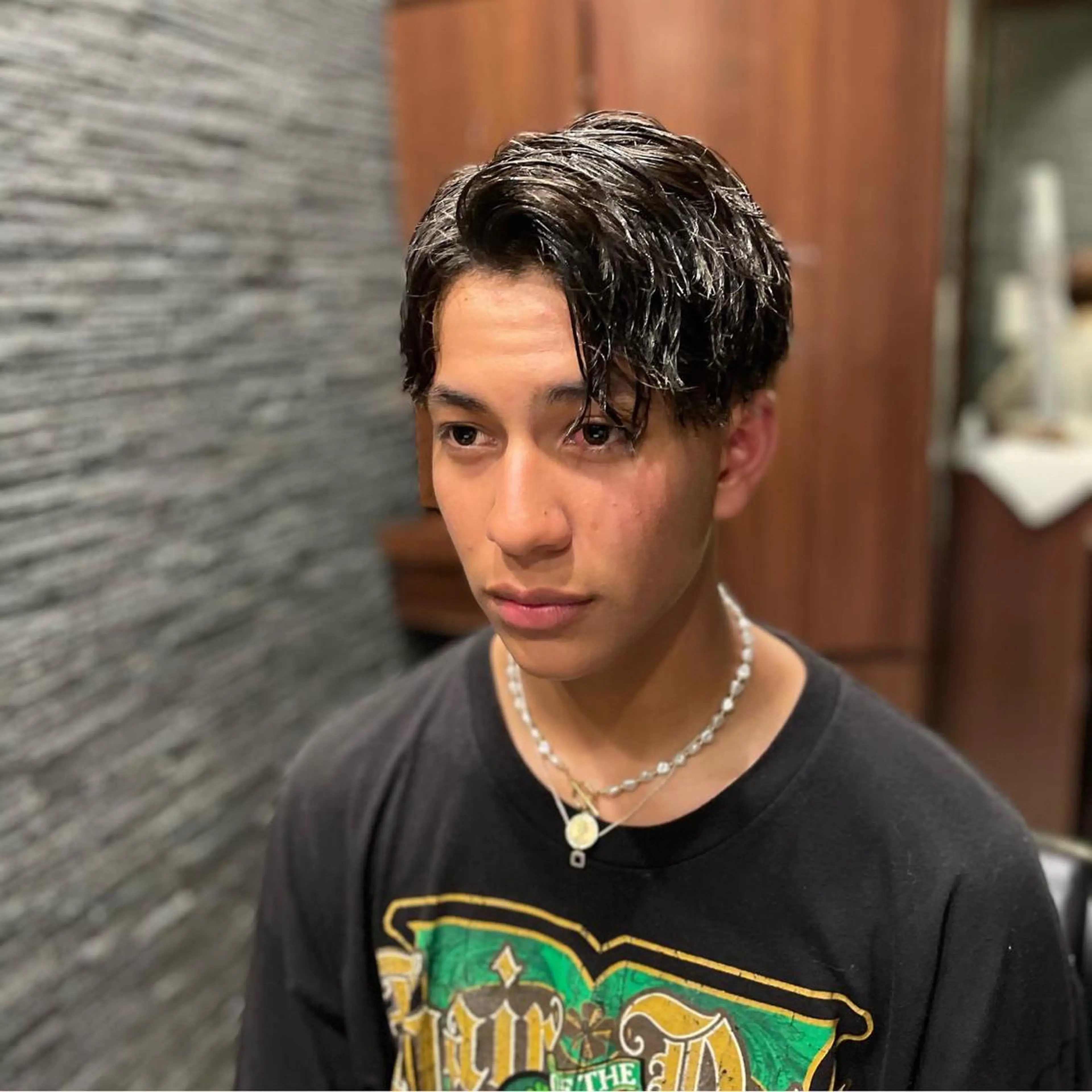 ショート パーマ メンズ 野川 純麗のヘアスタイル