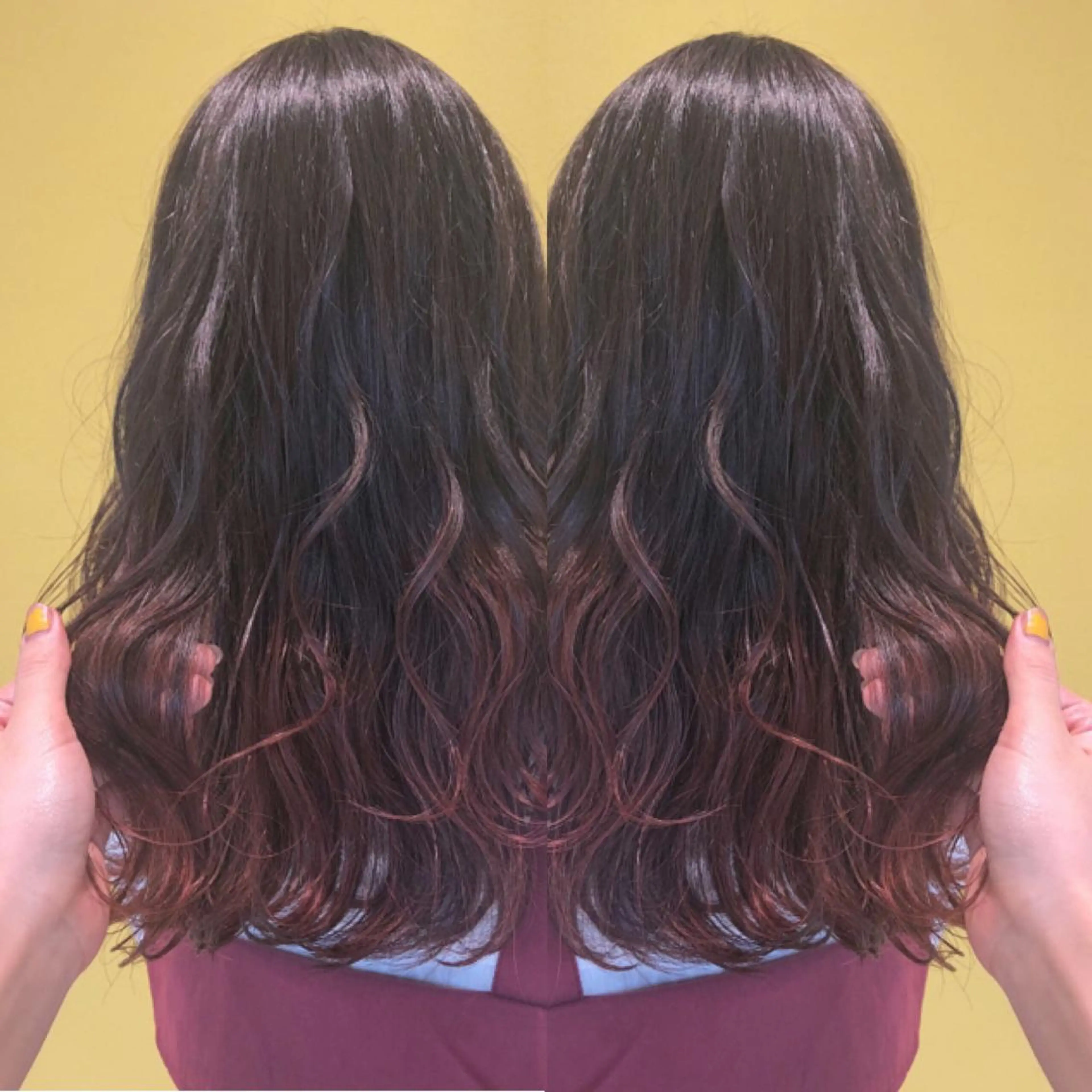 ロング カラー ボルドーカラー グラデーションカラー ハイライトカラー ハイライト sano sayakaのヘアスタイル