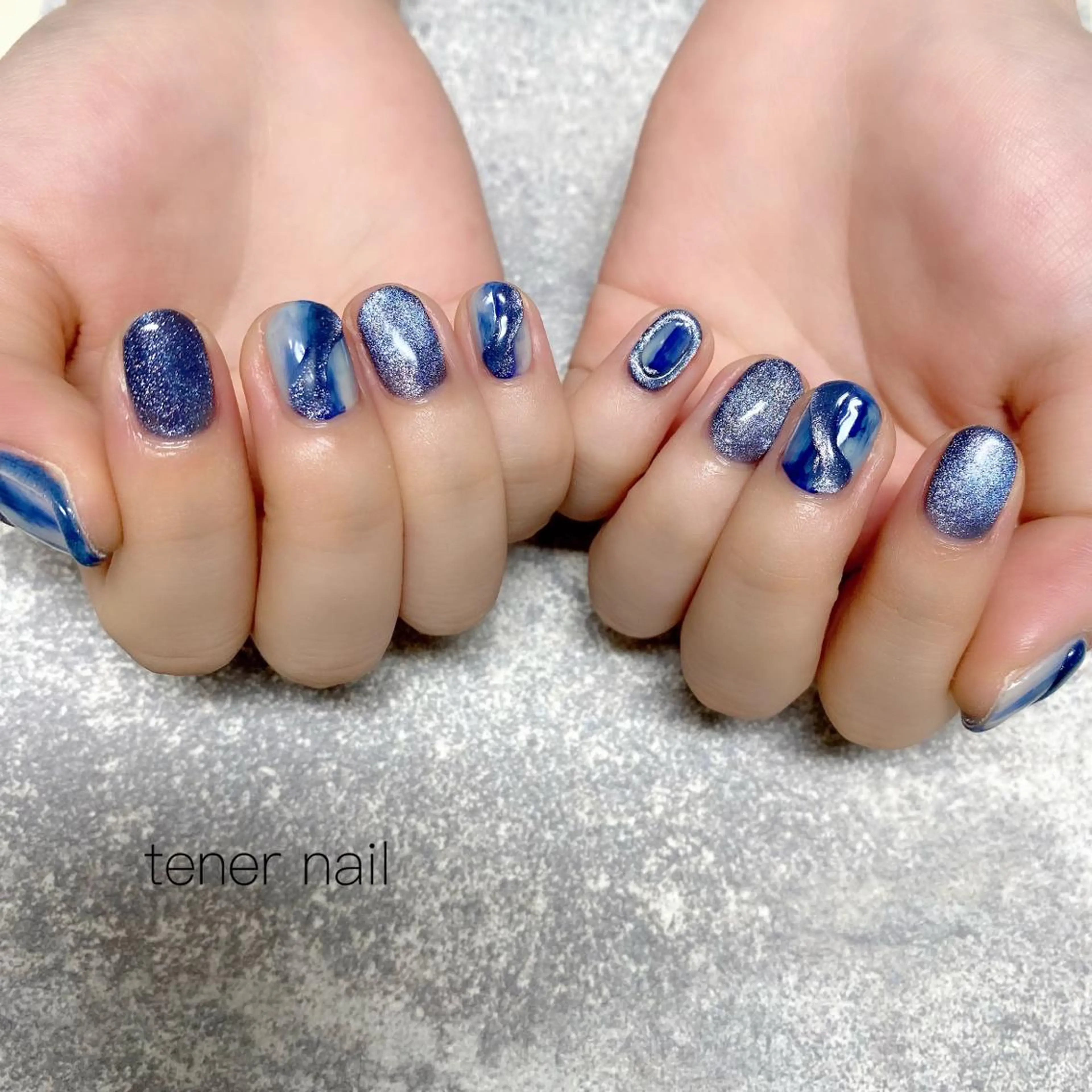 ネイル マグネットネイル ネイビー テネルネイル tener nailのネイルデザイン