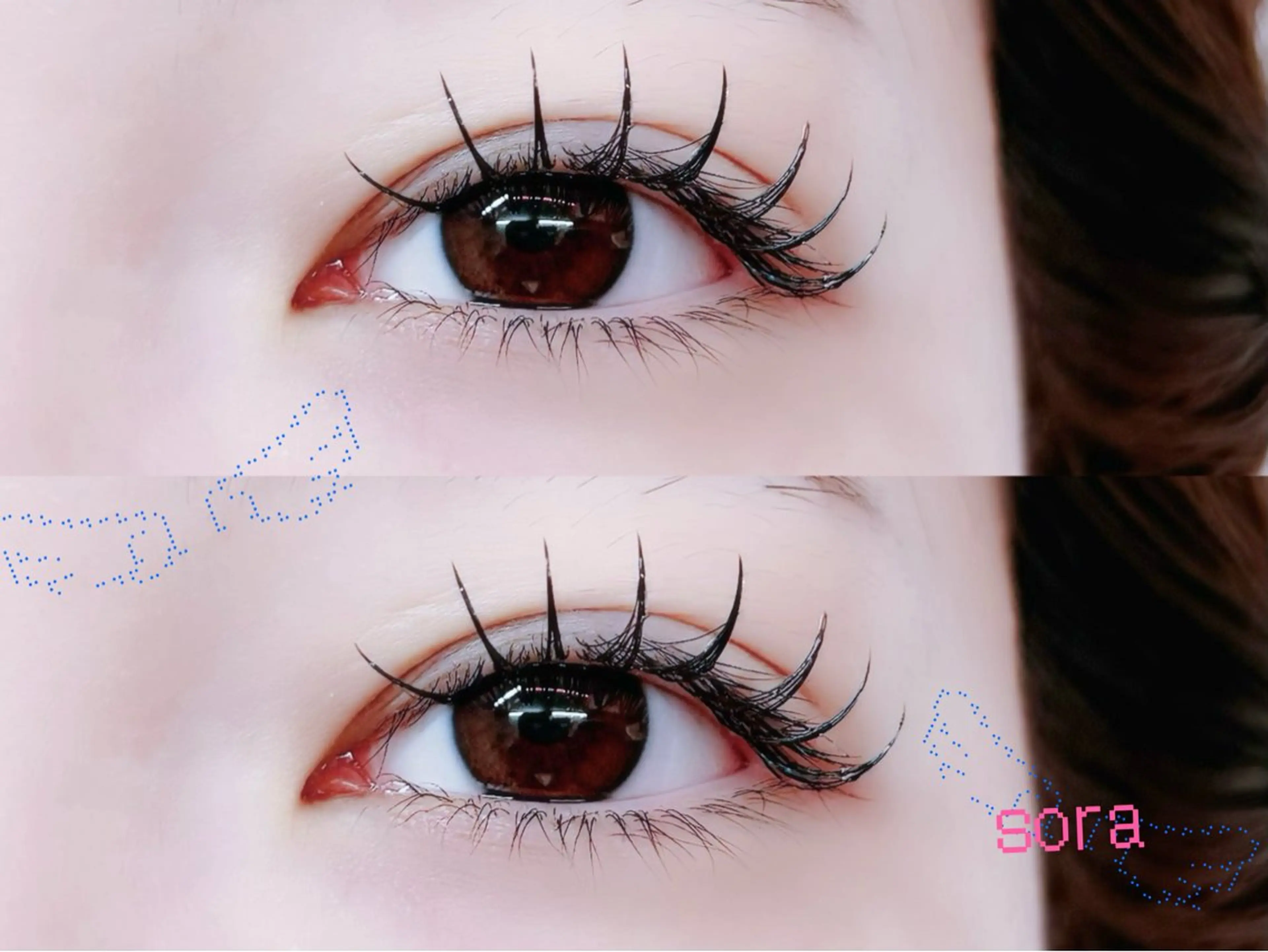 LED🧸🎀【マツエク】韓国束感セーブル/フラットラッシュ120本✨ フラット変更+¥550の写真