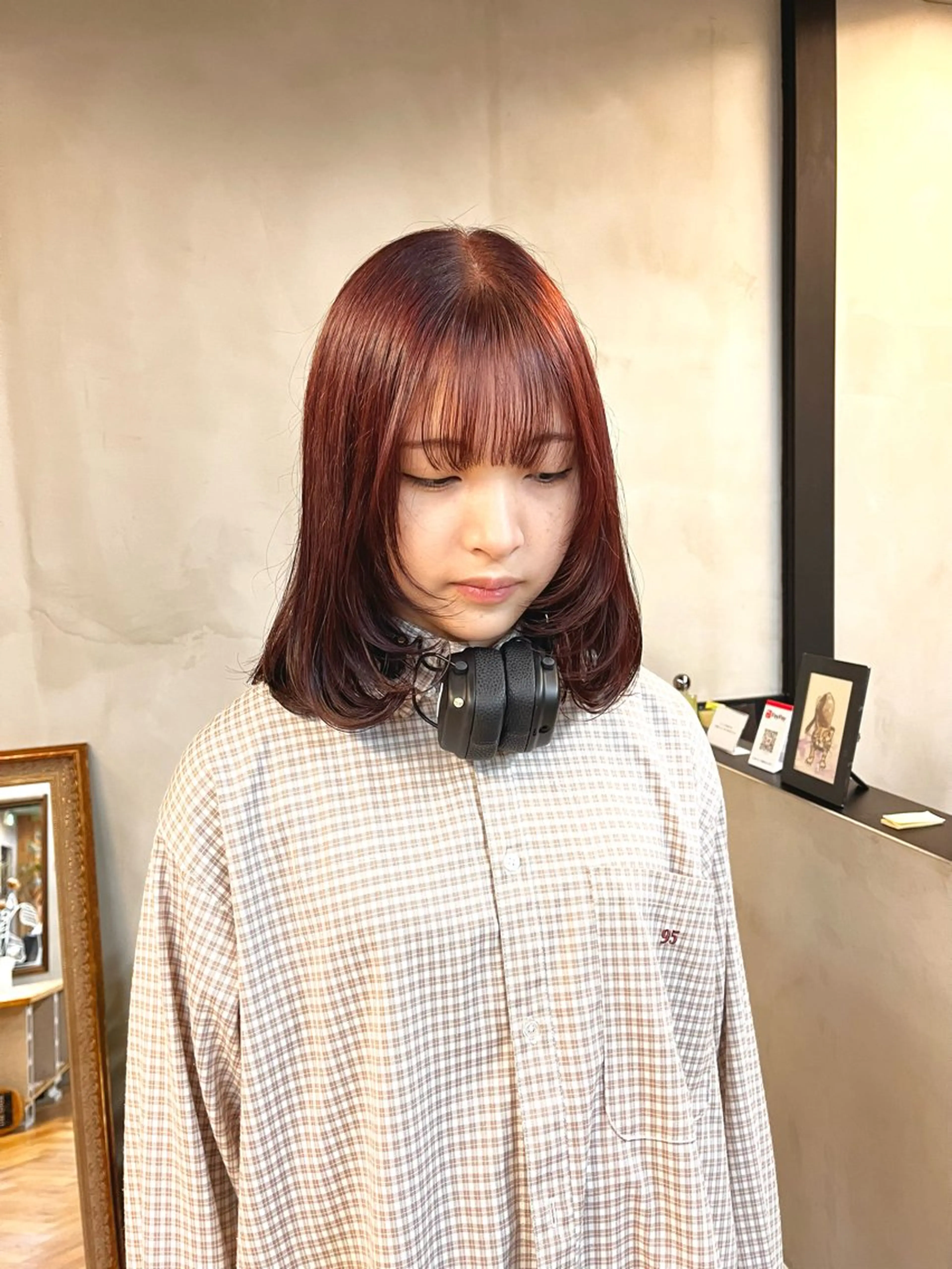 ミディアム カラー ヘアアレンジ ブリーチ ダブルカラー ブリーチなしカラー レイヤーカット カット ヘアカラー トリートメント ena/ブリーチなし 透明感・レイヤー🎀のヘアスタイル
