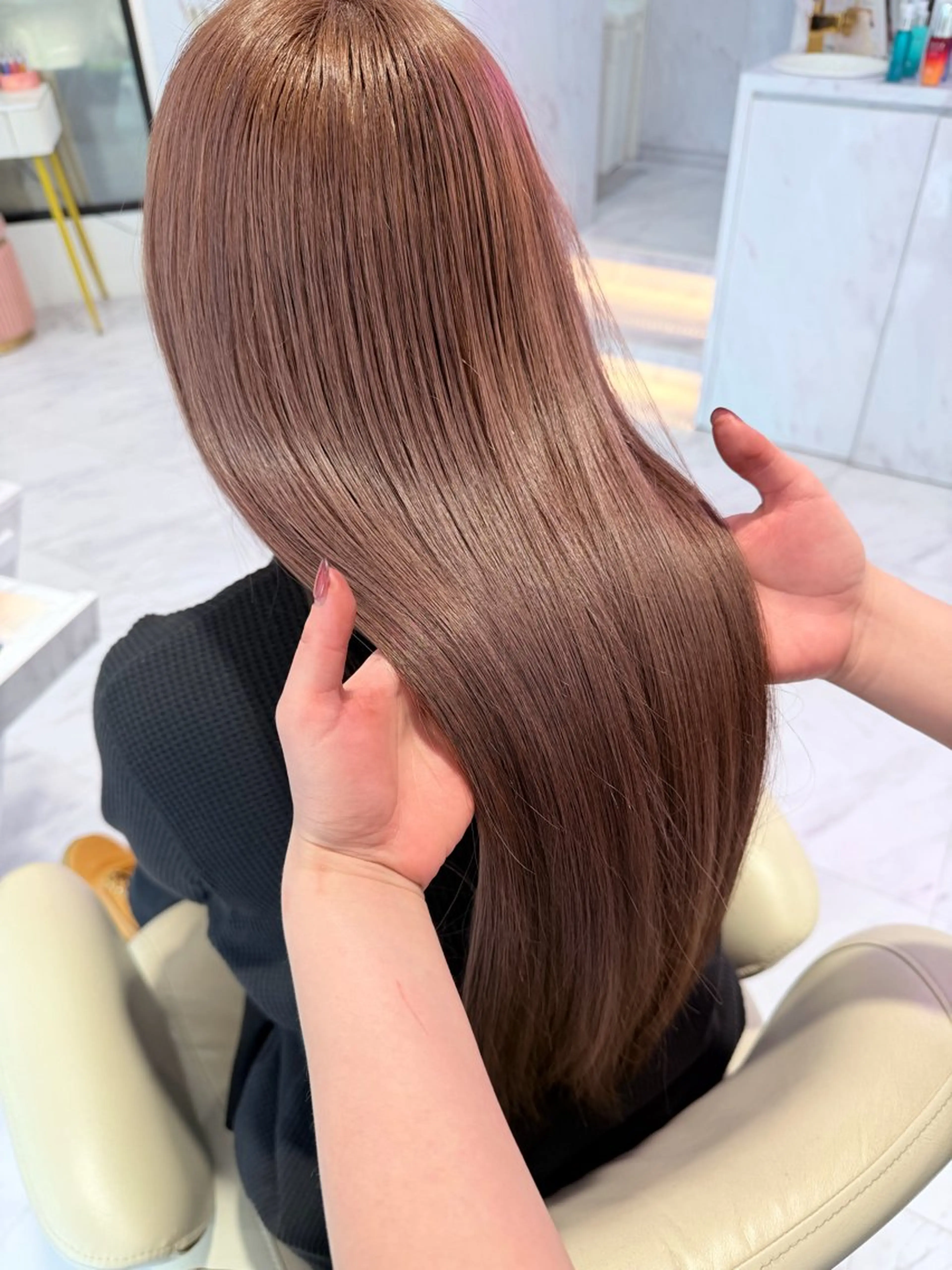 ロング カラー 髪質改善 ヘアカラー トリートメント SAYAKA 🍒／ボブ／暖色のヘアスタイル