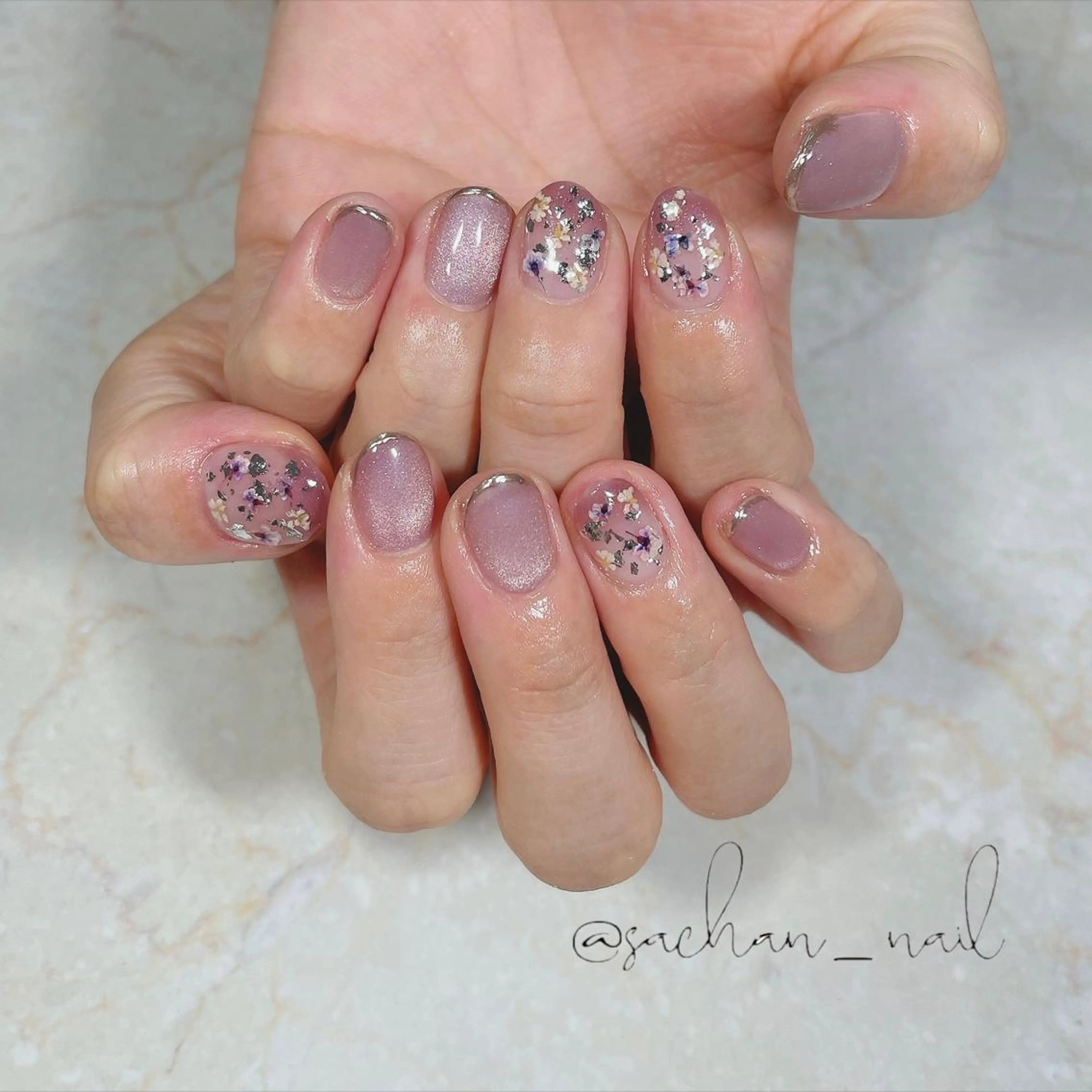 ネイル フレンチネイル ジェルネイル マグネットネイル ミラーネイル ハンドネイル Sukegawa Satsukiのネイルデザイン