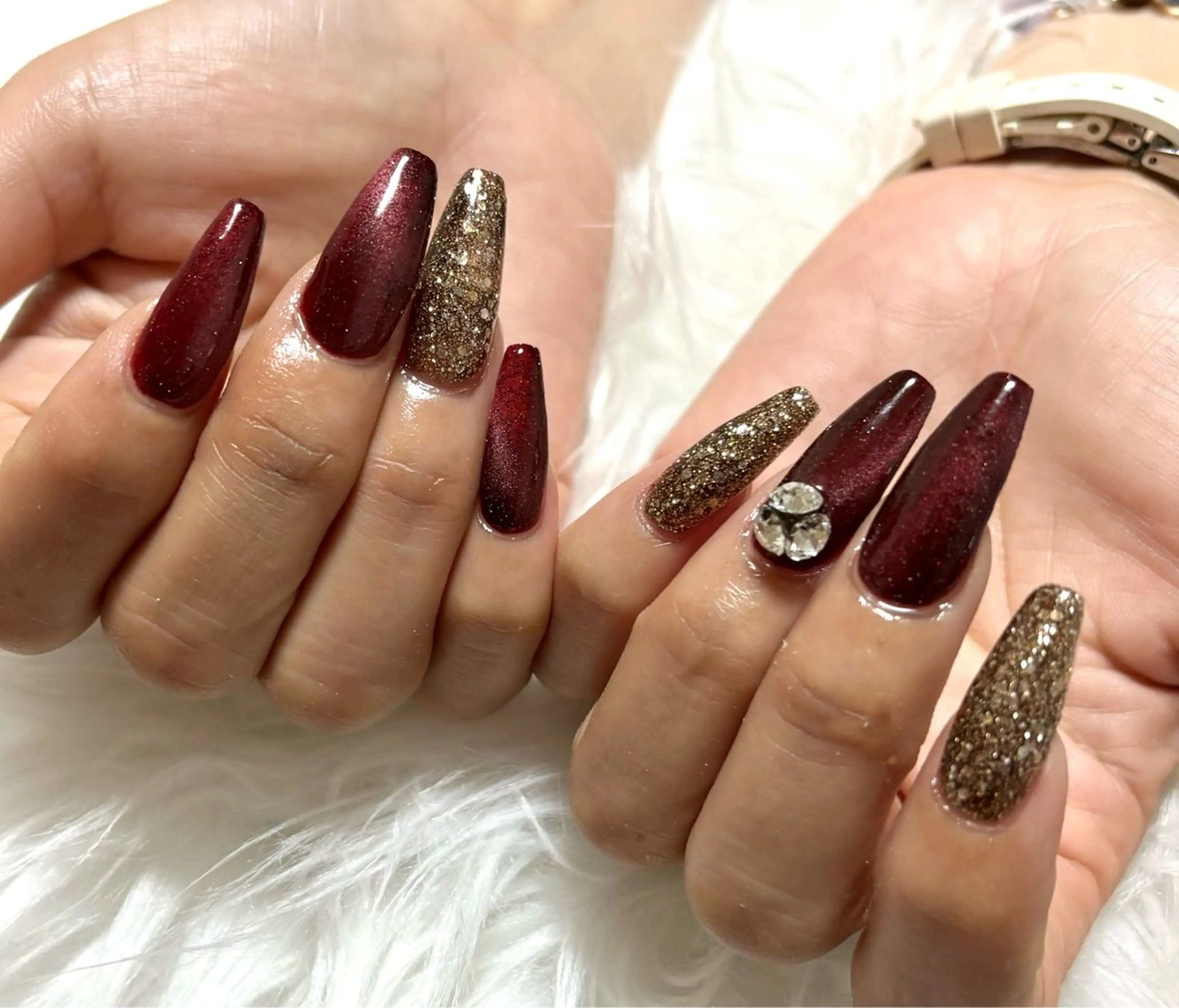 ネイル ストーンネイル ハンドネイル nail salon HIRUKANAのネイルデザイン