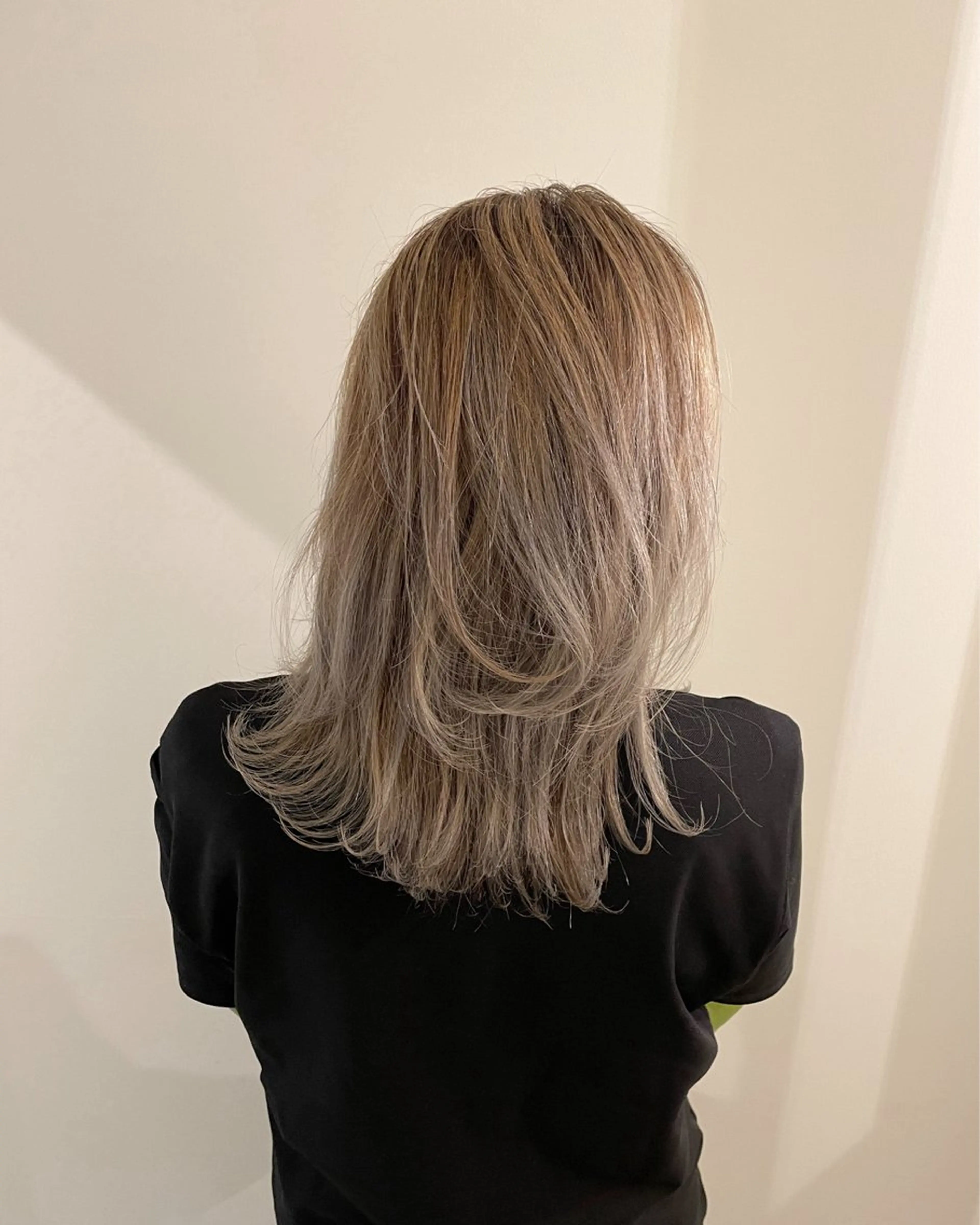 ミディアム カラー バレイヤージュ レイヤーカット ニュアンスカラー🫧 加納のヘアスタイル