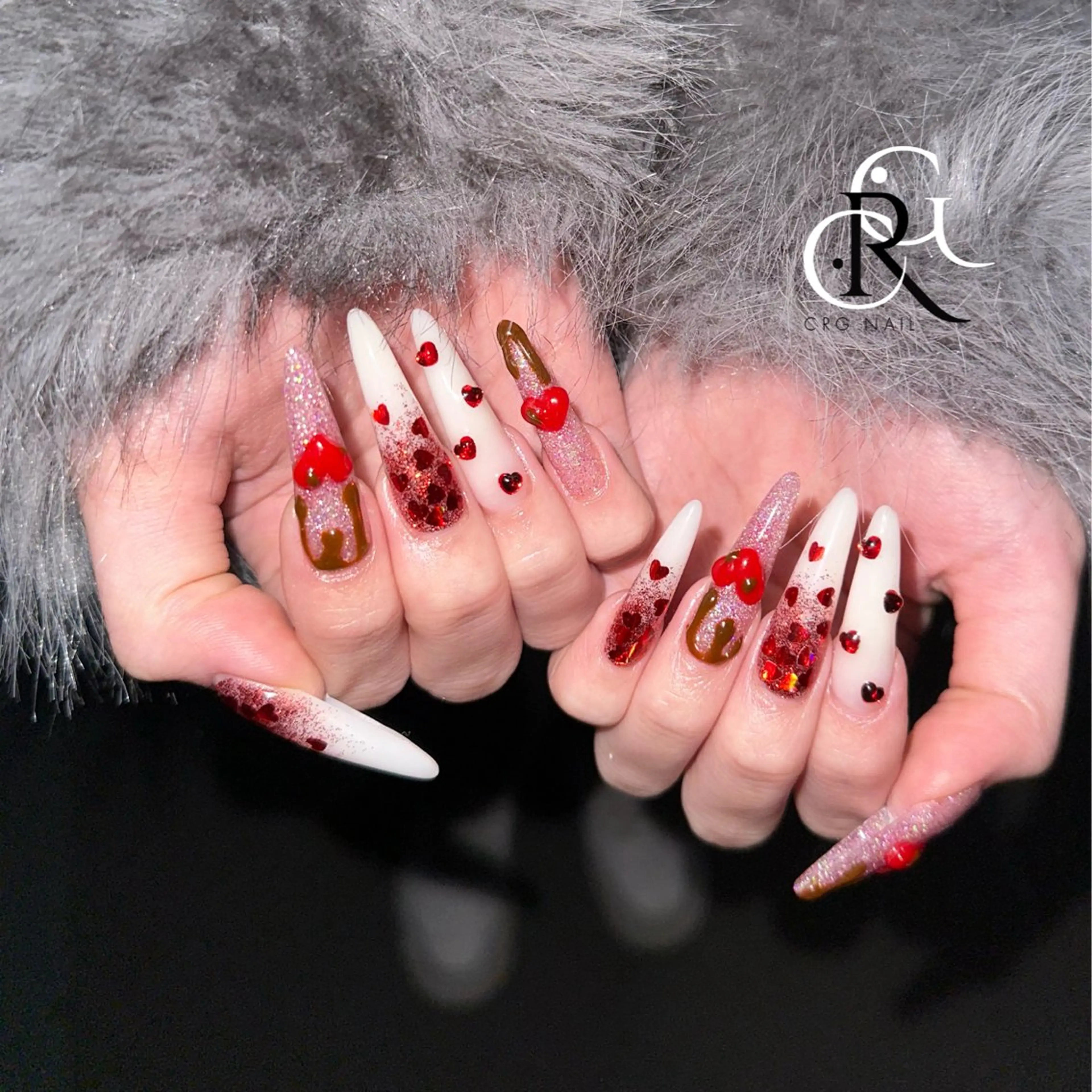 ネイル バレンタイン ハンドネイル CRGNAIL TOKOのネイルデザイン