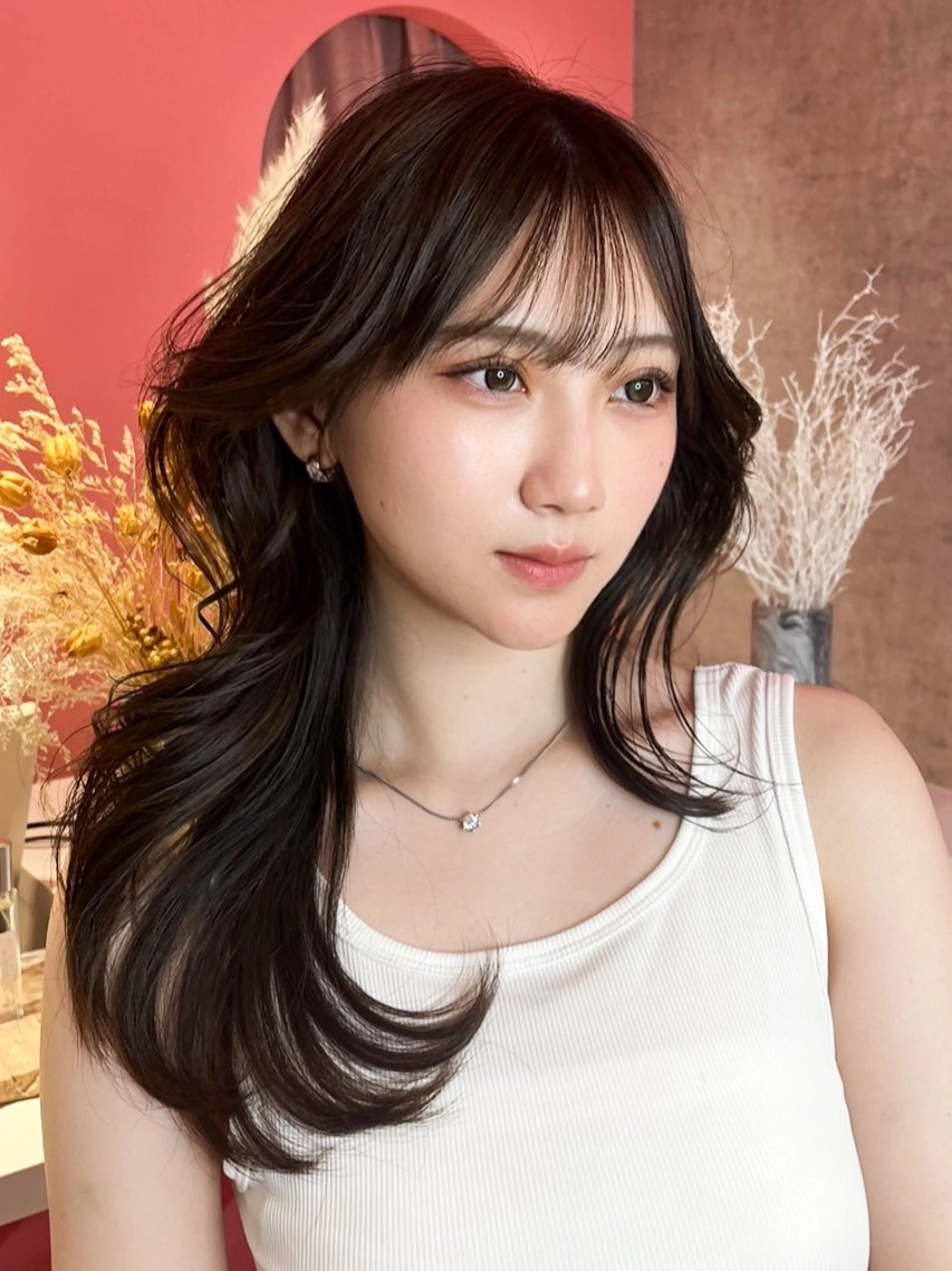 ロング カラー 山崎/ボブ縮毛矯正 レイヤー髪質改善のヘアスタイル