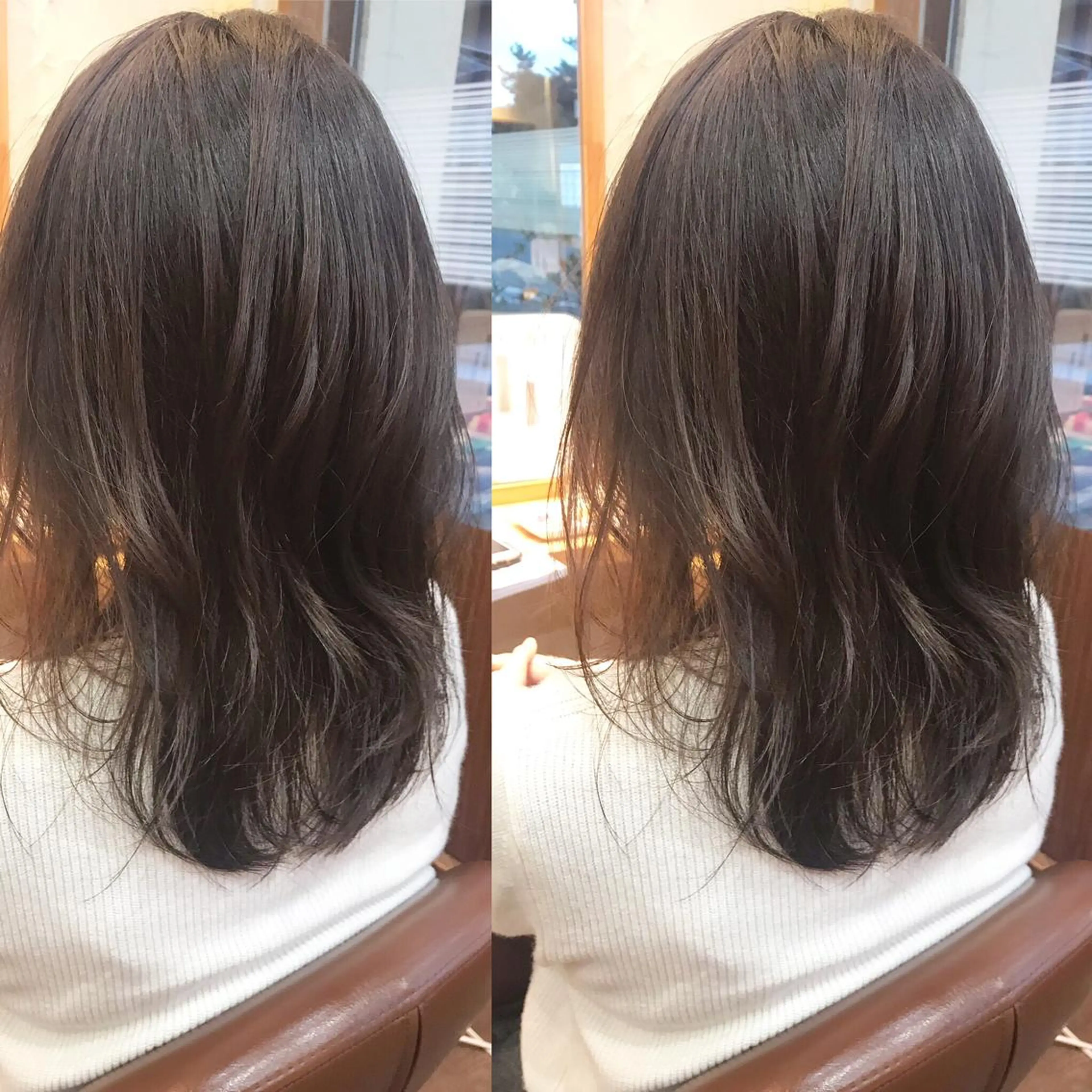 セミロング カラー 鎌田 祥江のヘアスタイル