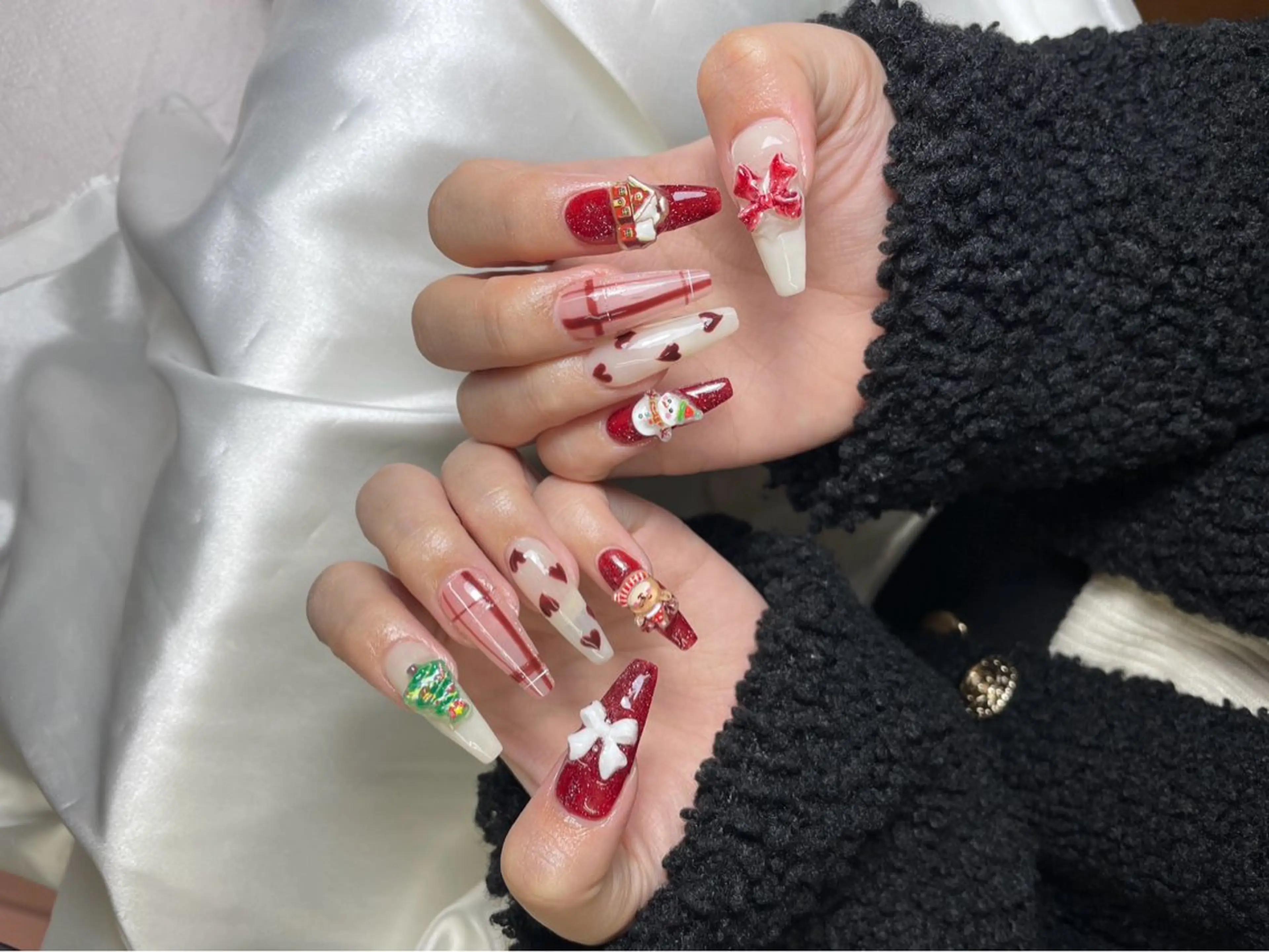 ネイル ブラウン チークネイル 桜ネイル 長さ出し フットネイル ハンドネイル XIINH NAIL SALONのネイルデザイン
