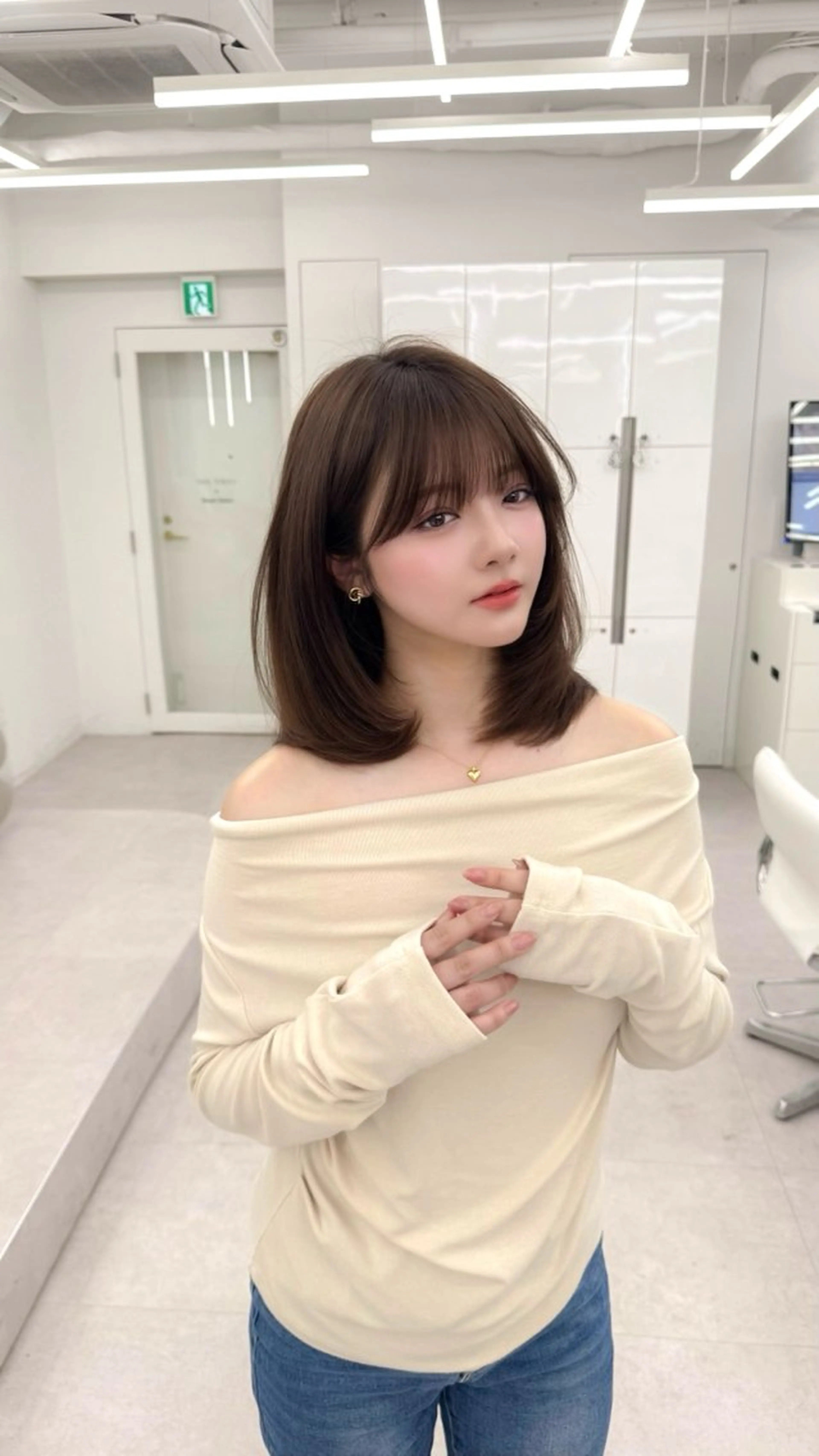 ミディアム カラー ヘアアレンジ カット ヘアカラー トリートメント 顔周り&ミディアム 特化/池袋/kokiのヘアスタイル