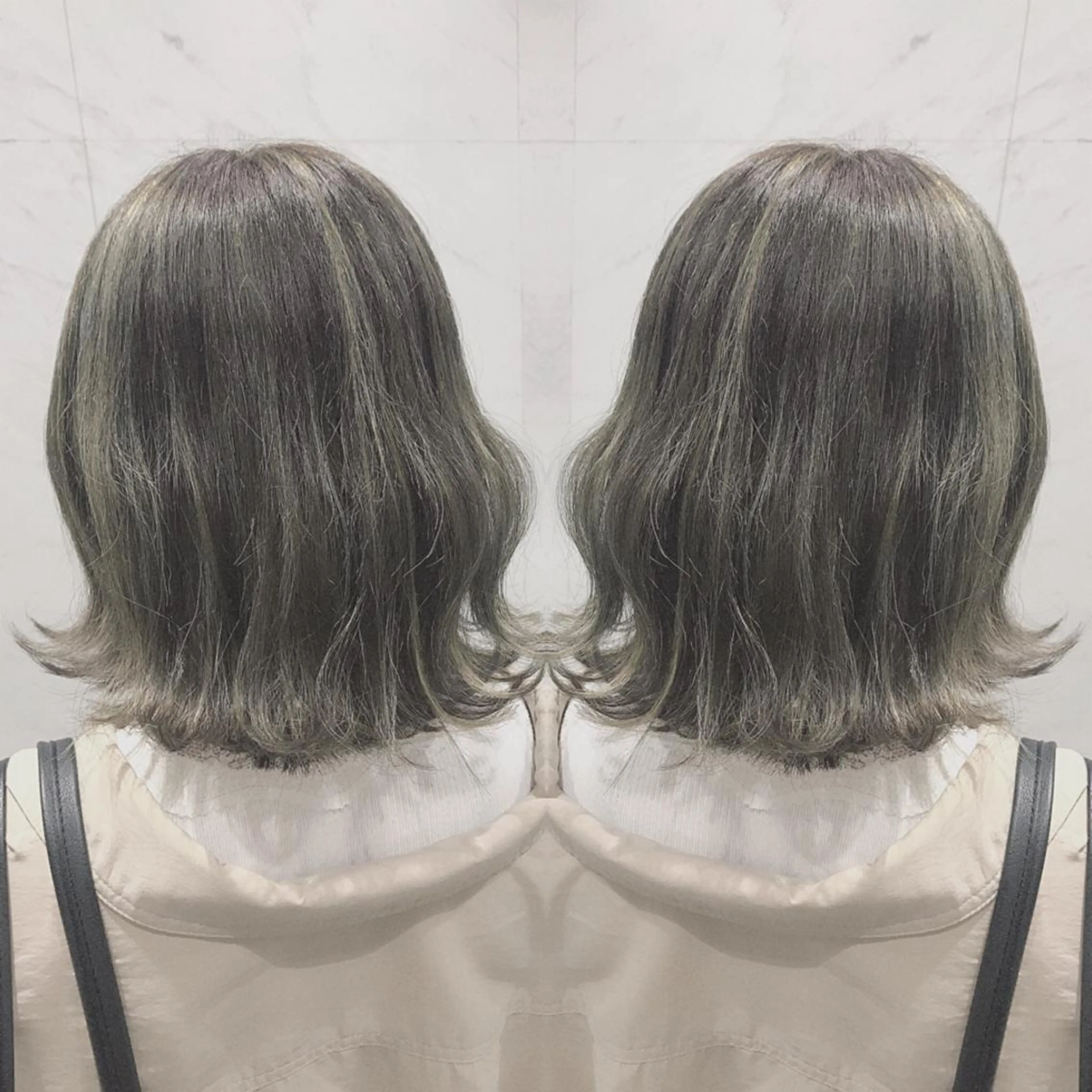 ミディアム カラー ヘアカラー 重政 和樹のヘアスタイル