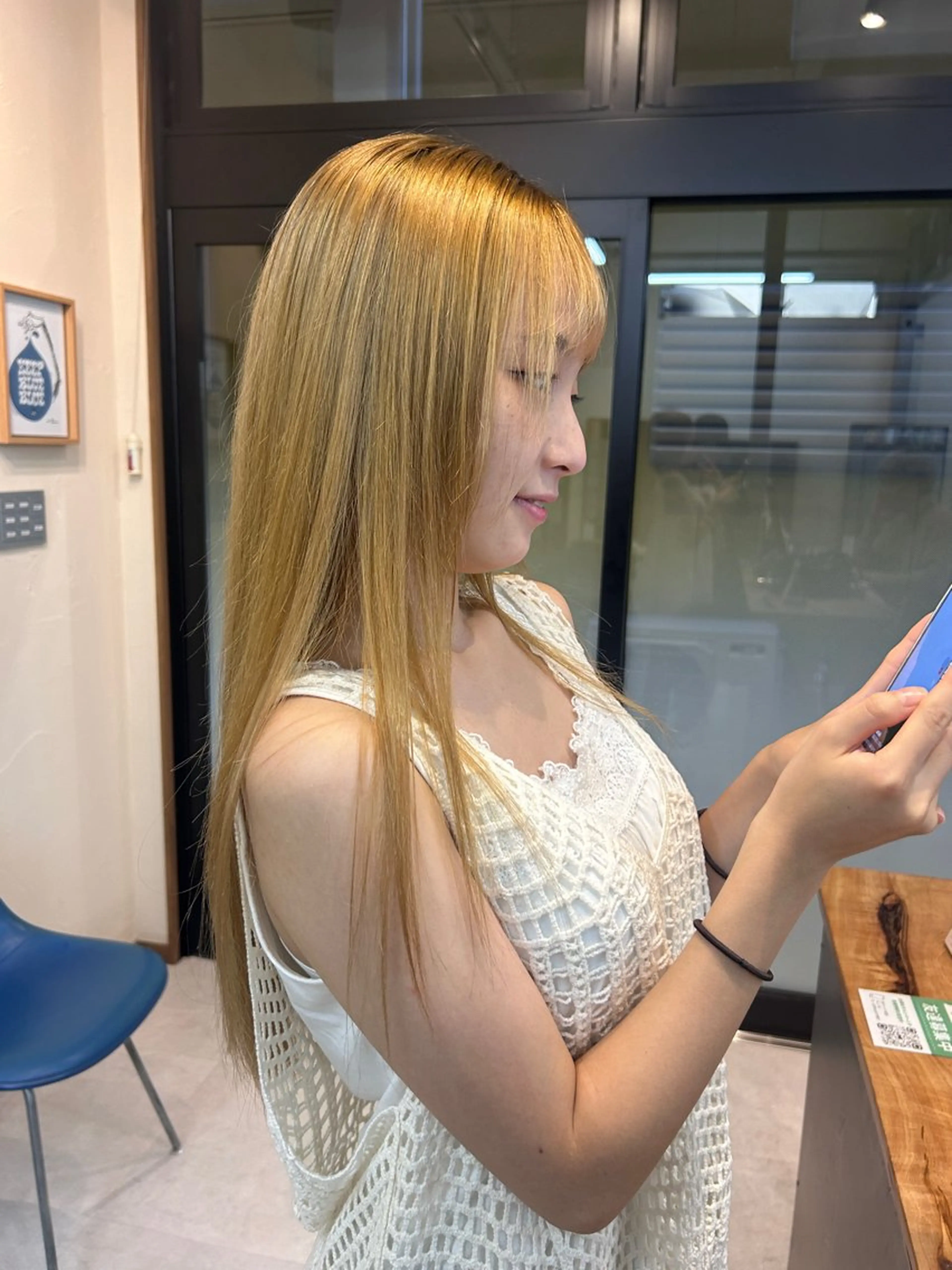 ロング 酸性ストレート カット 縮毛矯正 井上 萌のヘアスタイル