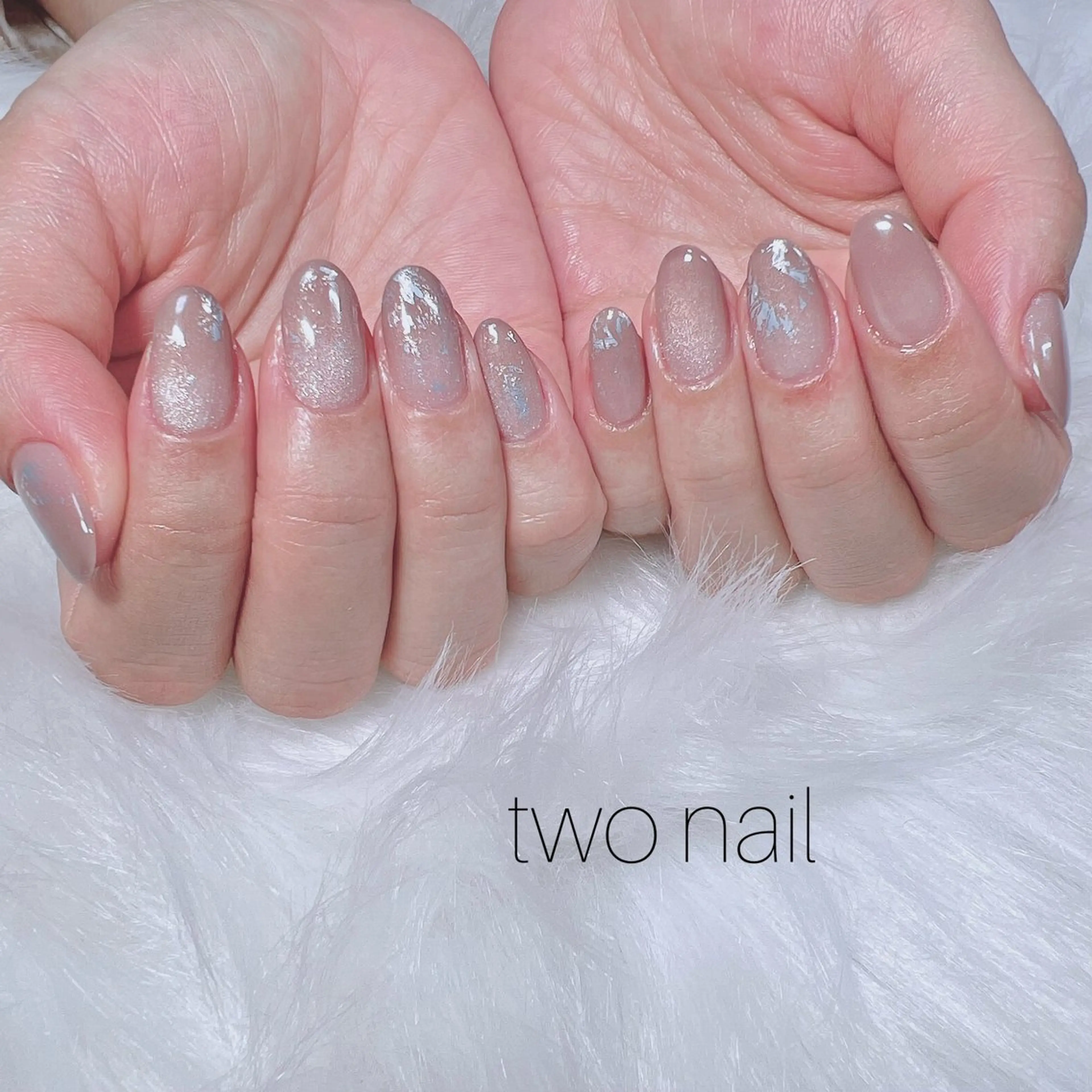 ネイル アートネイル マグネットネイル ネイルチップ ホワイト ハンドネイル two nailのネイルデザイン