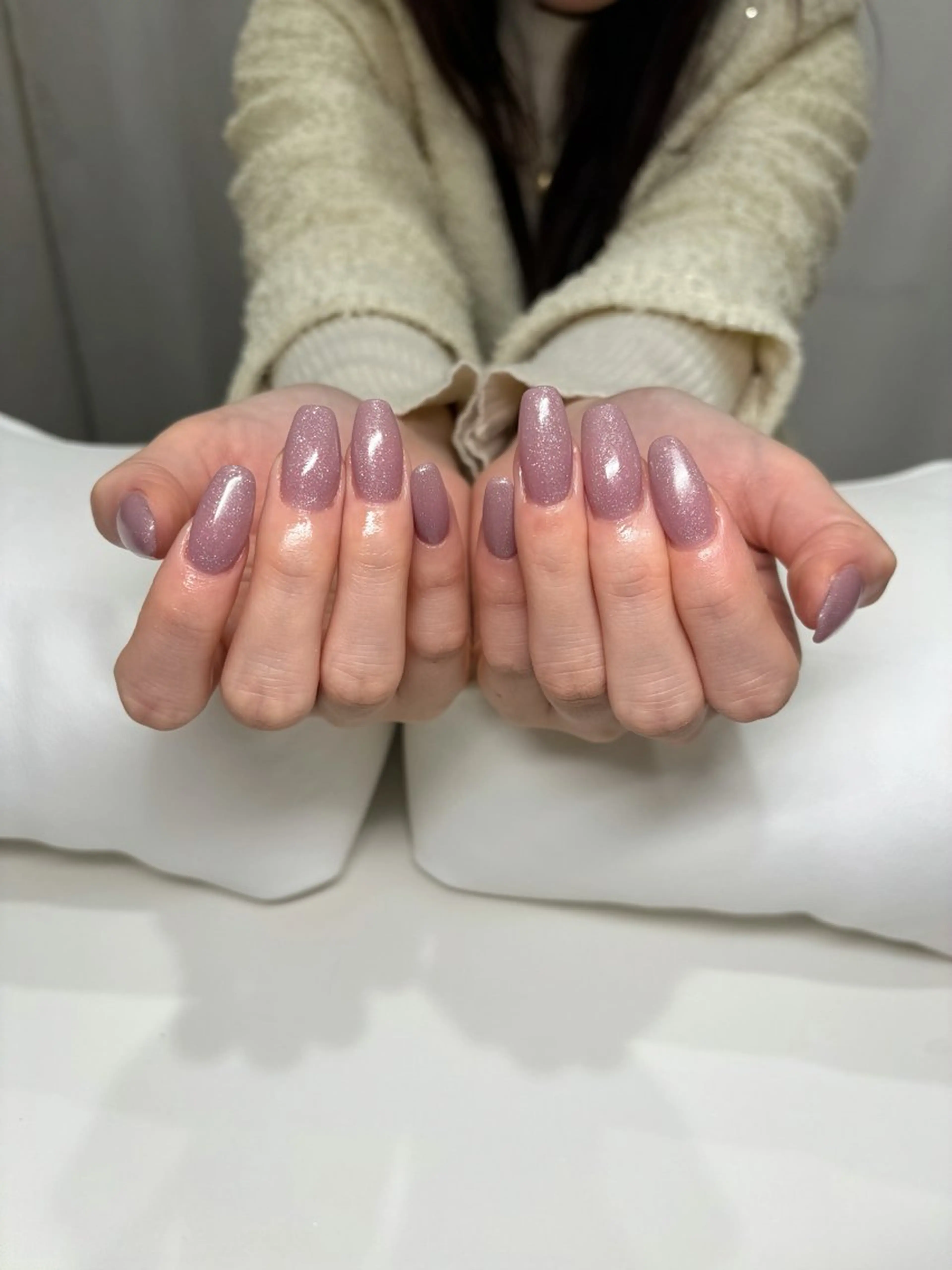 ネイル ラメ(グリッター) ワンカラーネイル ピンク パープル GO TODAY シェアサロン Aimee店所属・ネイルサロン /しあわせたいむ🌱のネイルデザイン