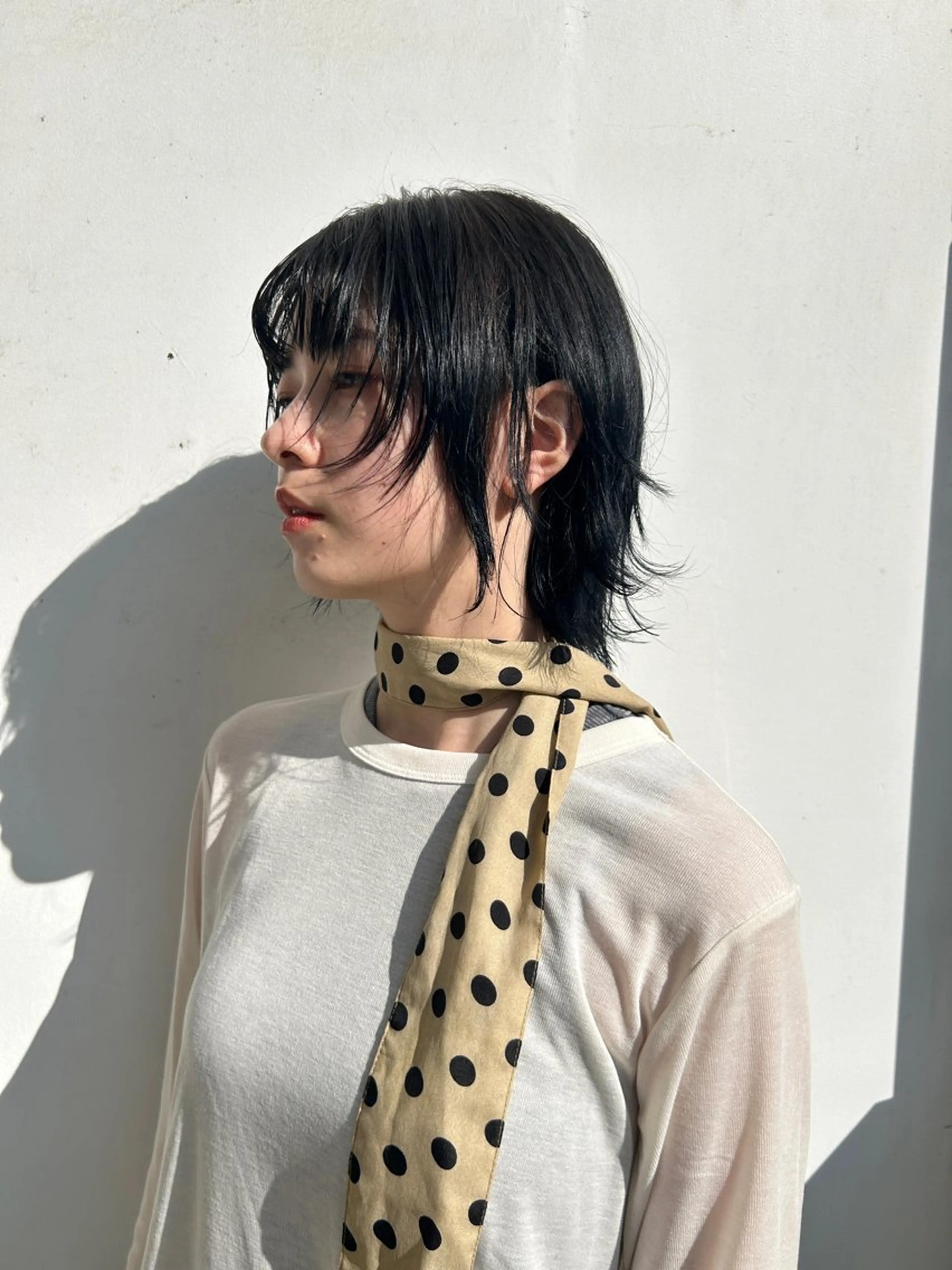 ショート カラー ボブレイヤー 黒髪 ブルーカラー ブルーブラック ボブ baLon.fem/ 澤田 奈々子のヘアスタイル