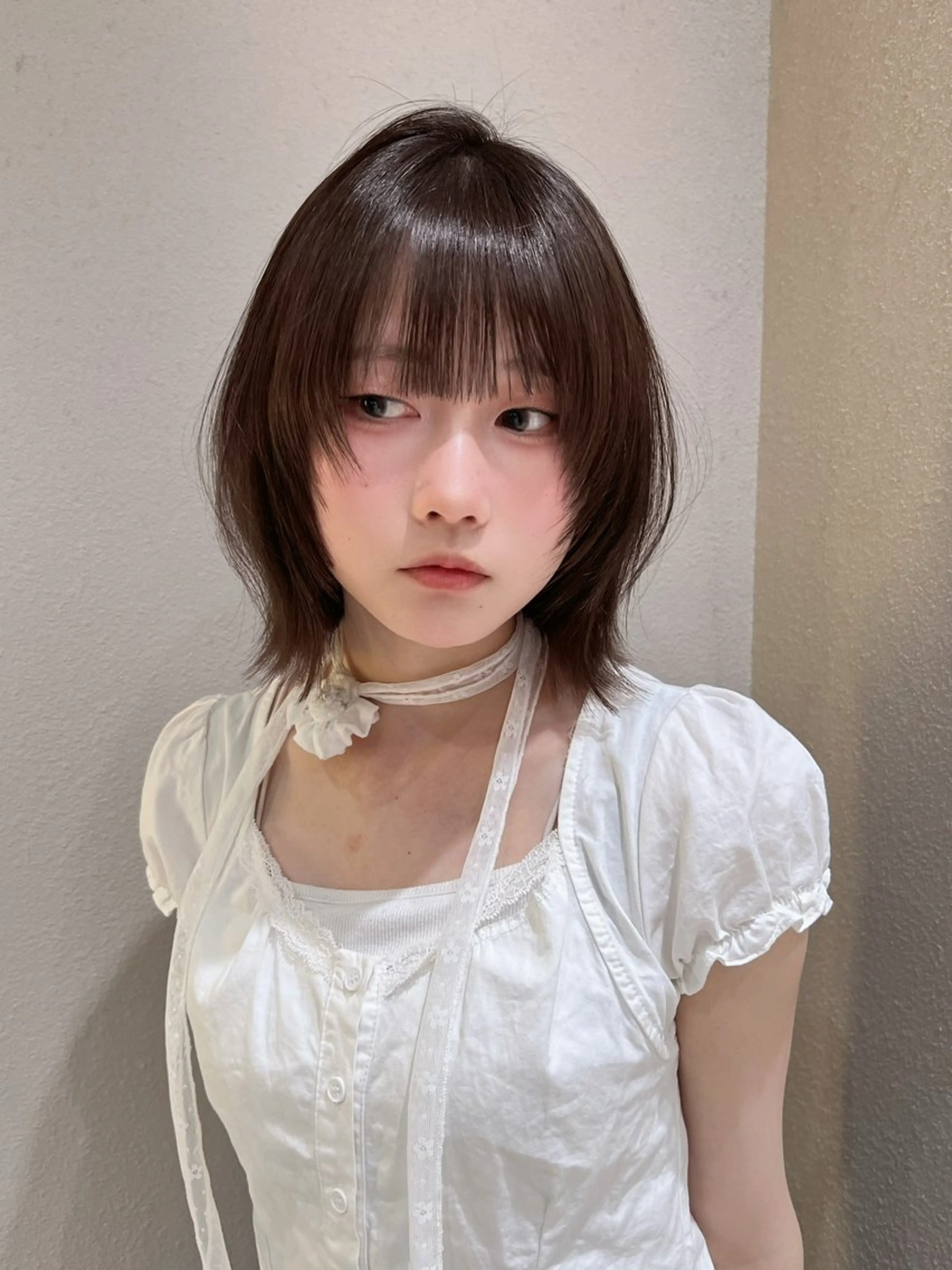 ミディアム カラー カット ヘアカラー トリートメント 興津/韓国レイヤー ダブルカラー美髪縮毛のヘアスタイル