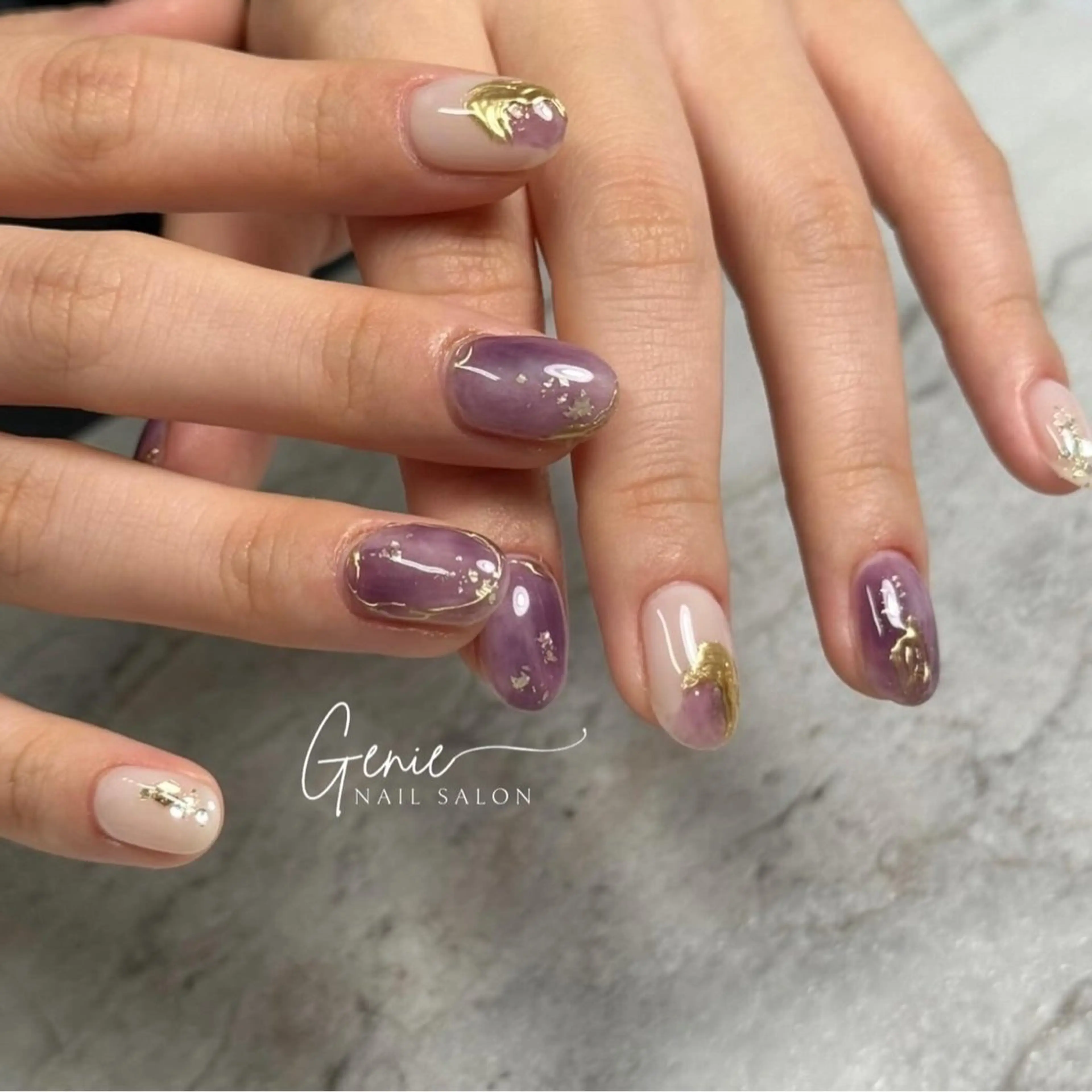 ネイル 成人式 ニュアンスネイル ハンドネイル Nail salon Genieのネイルデザイン