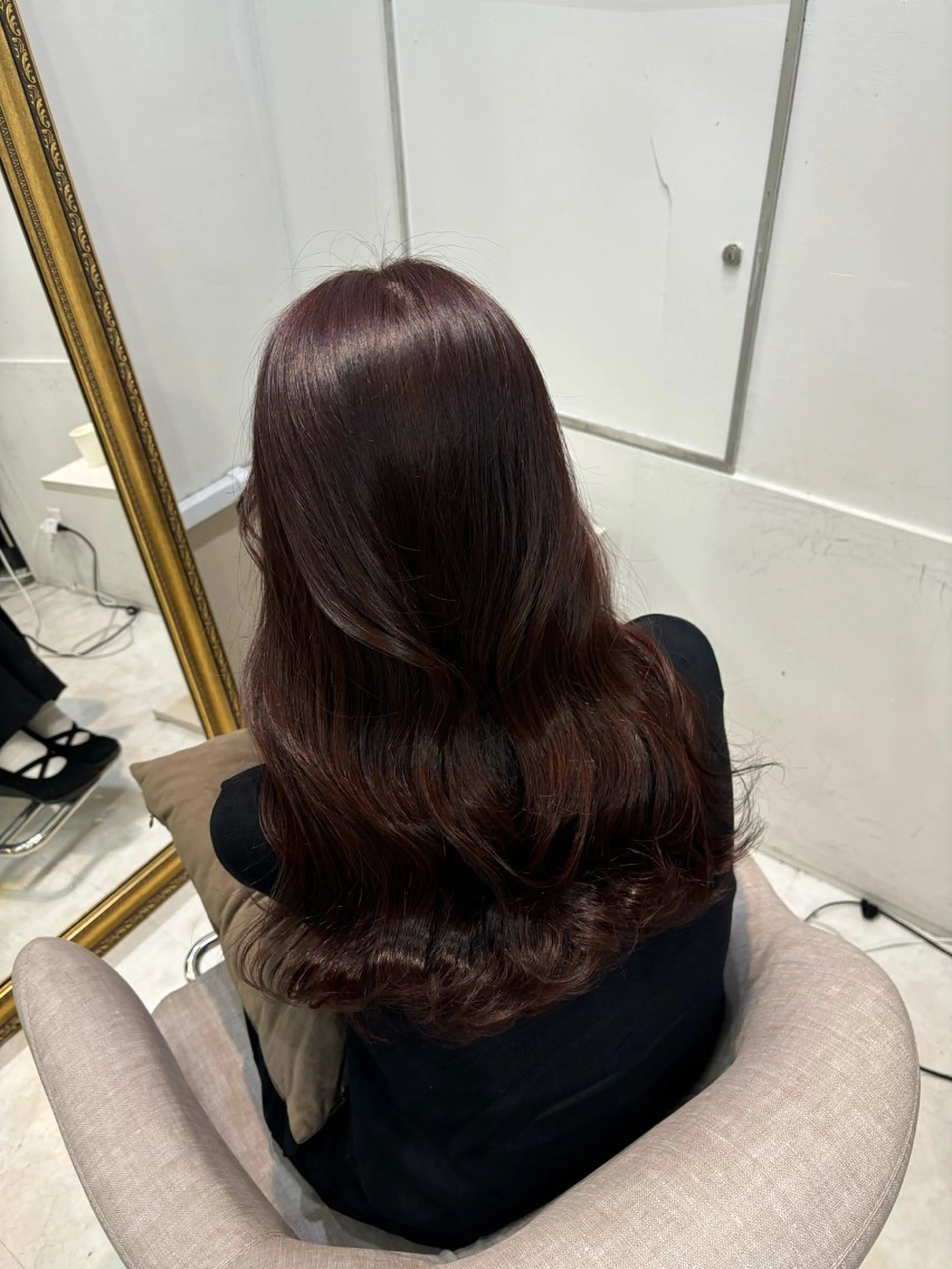 ロング カラー ピンクカラー 巻ける縮毛矯正 Sachi🐰のヘアスタイル