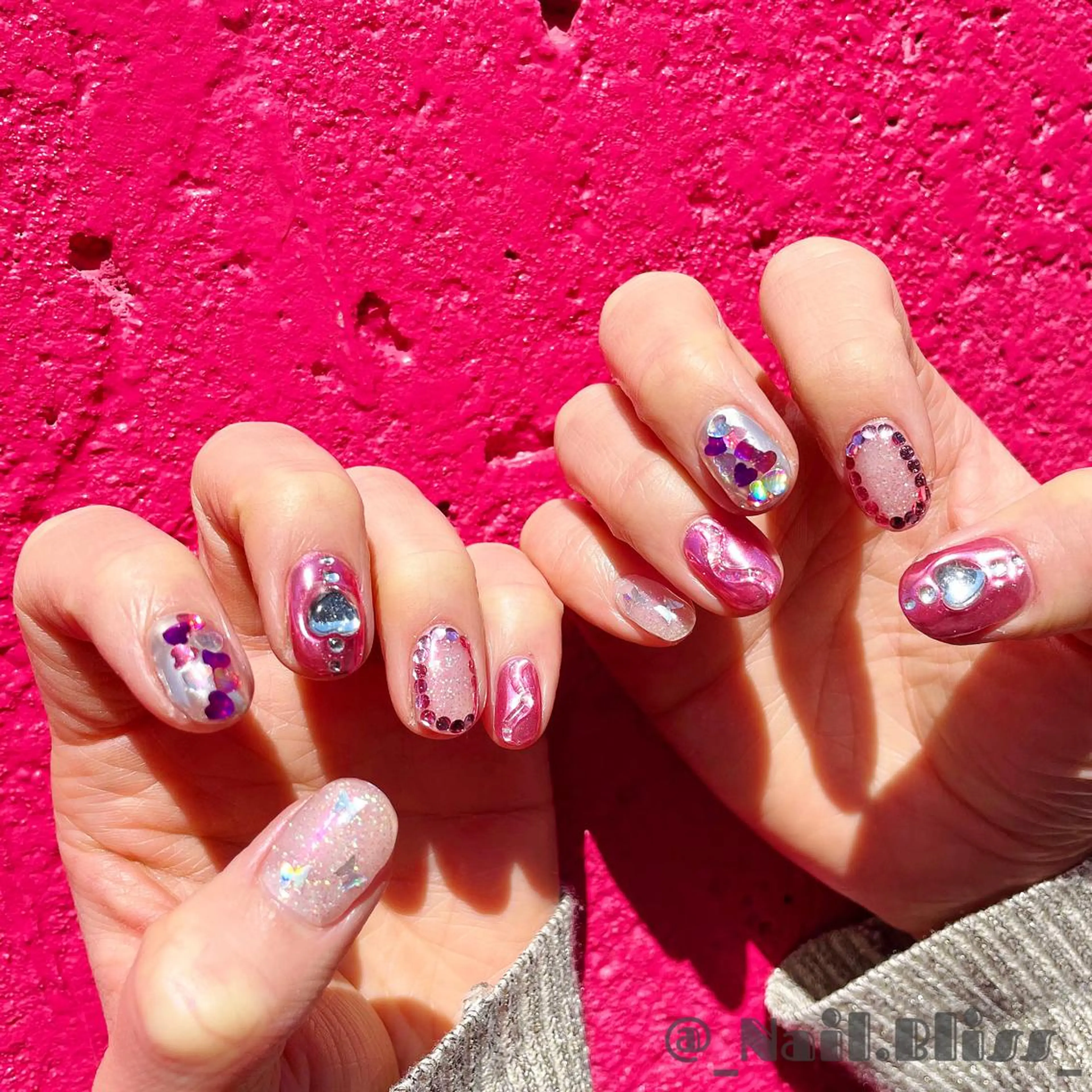 ネイル ピンク ハンドネイル NAIL BLISSのネイルデザイン