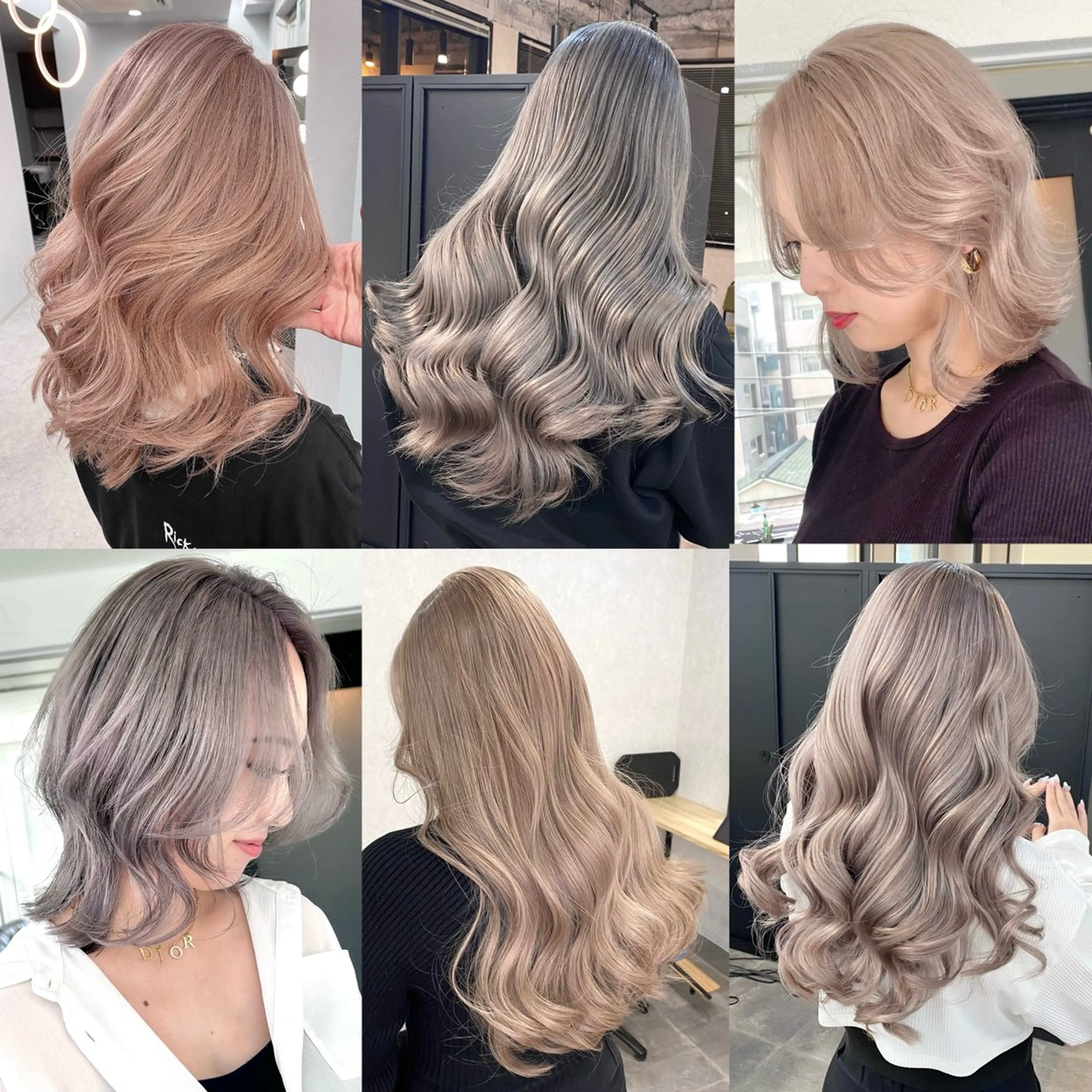 ミディアム カラー ショートボブ ボブレイヤー バレイヤージュ ベージュカラー ミルクティーベージュ ヘアカラー ハイトーンボブ /tasukuのヘアスタイル