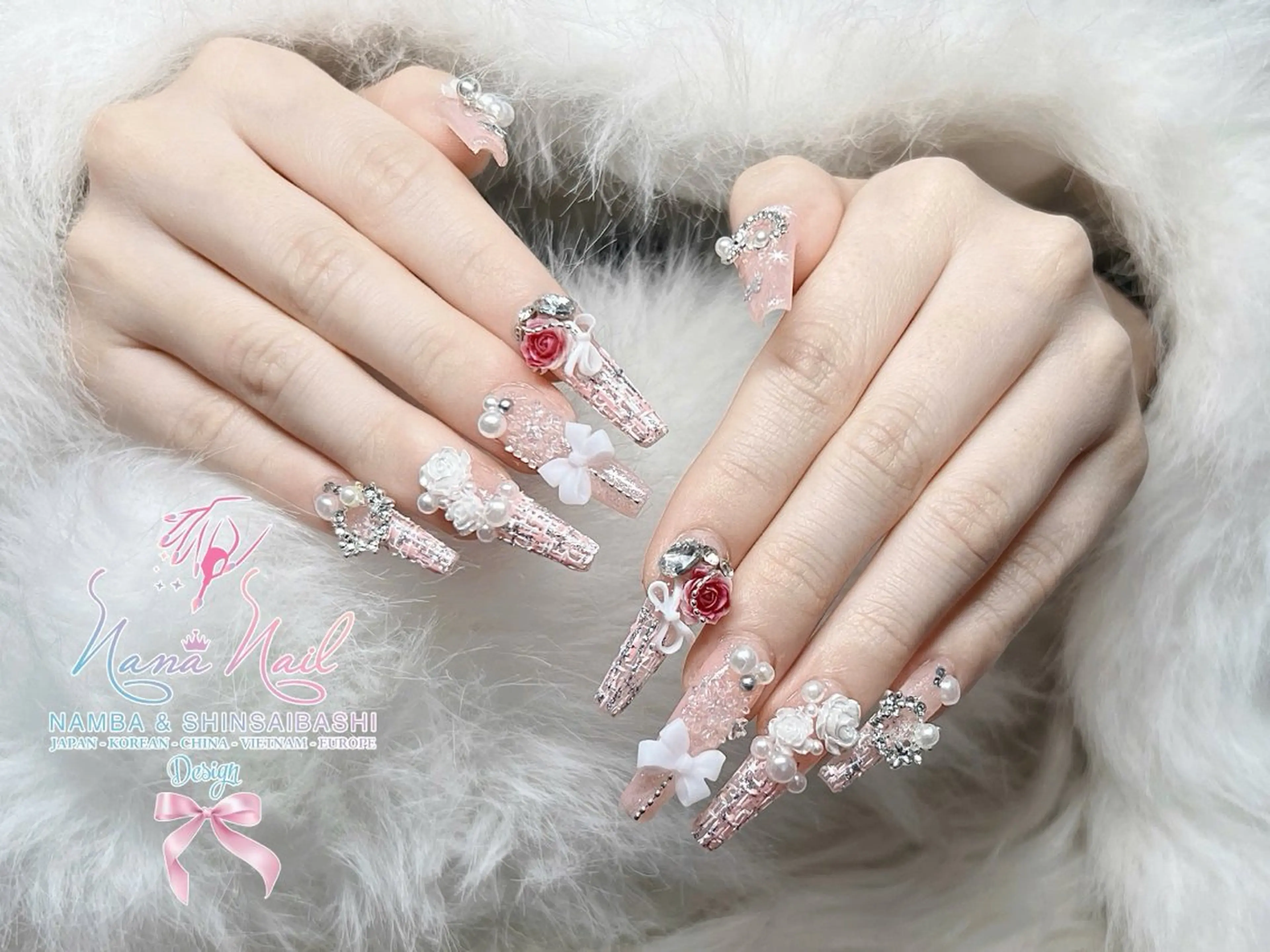 ネイル チークネイル 桜ネイル フラッシュネイル フットネイル ジェルネイル ハンドネイル リナネイル アメ村心斎橋店のネイルデザイン