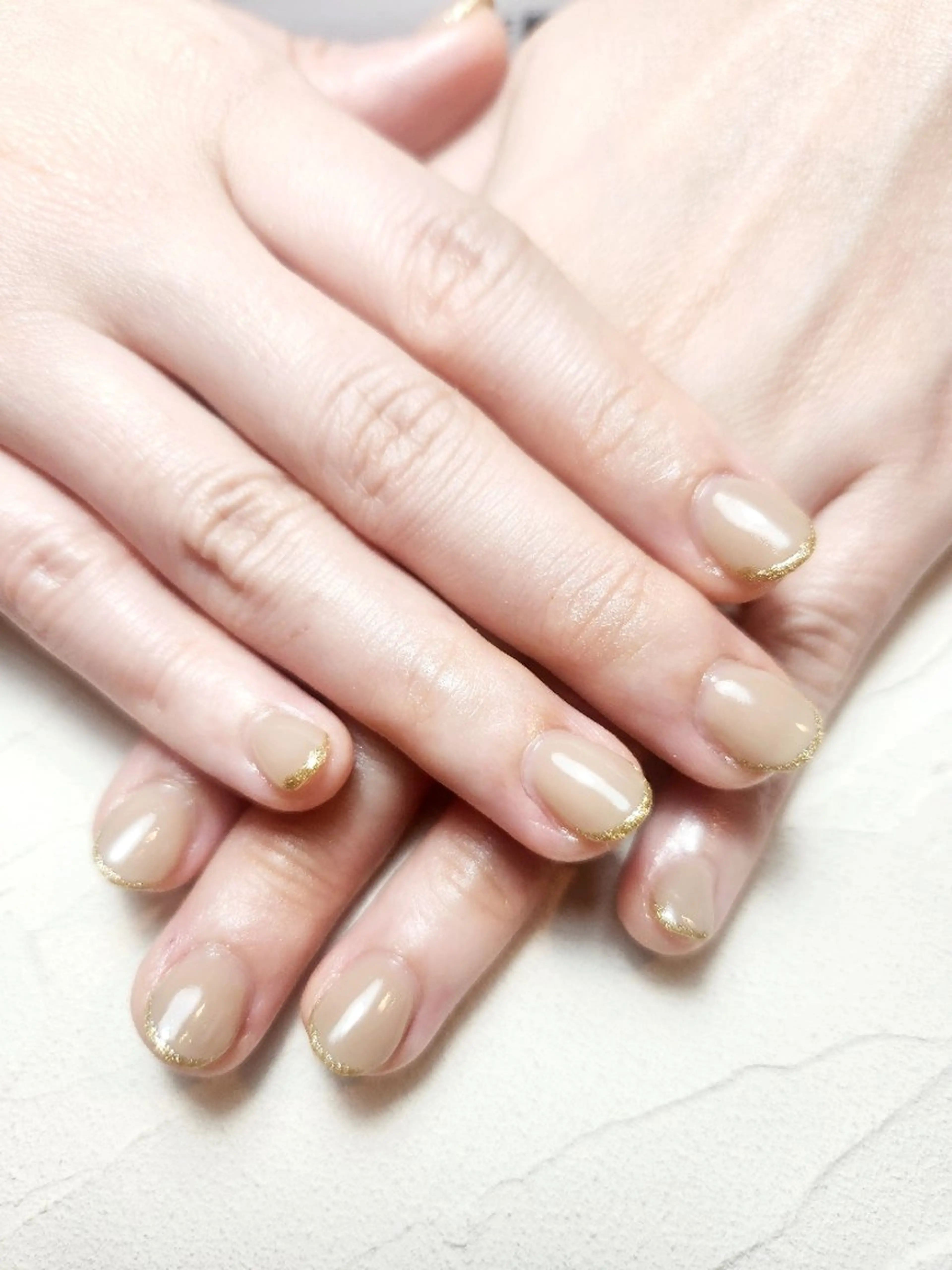 ネイル 長さ出し ゴールド ラメ(グリッター) ネイルチップ スマイルニコ Aiのネイルデザイン