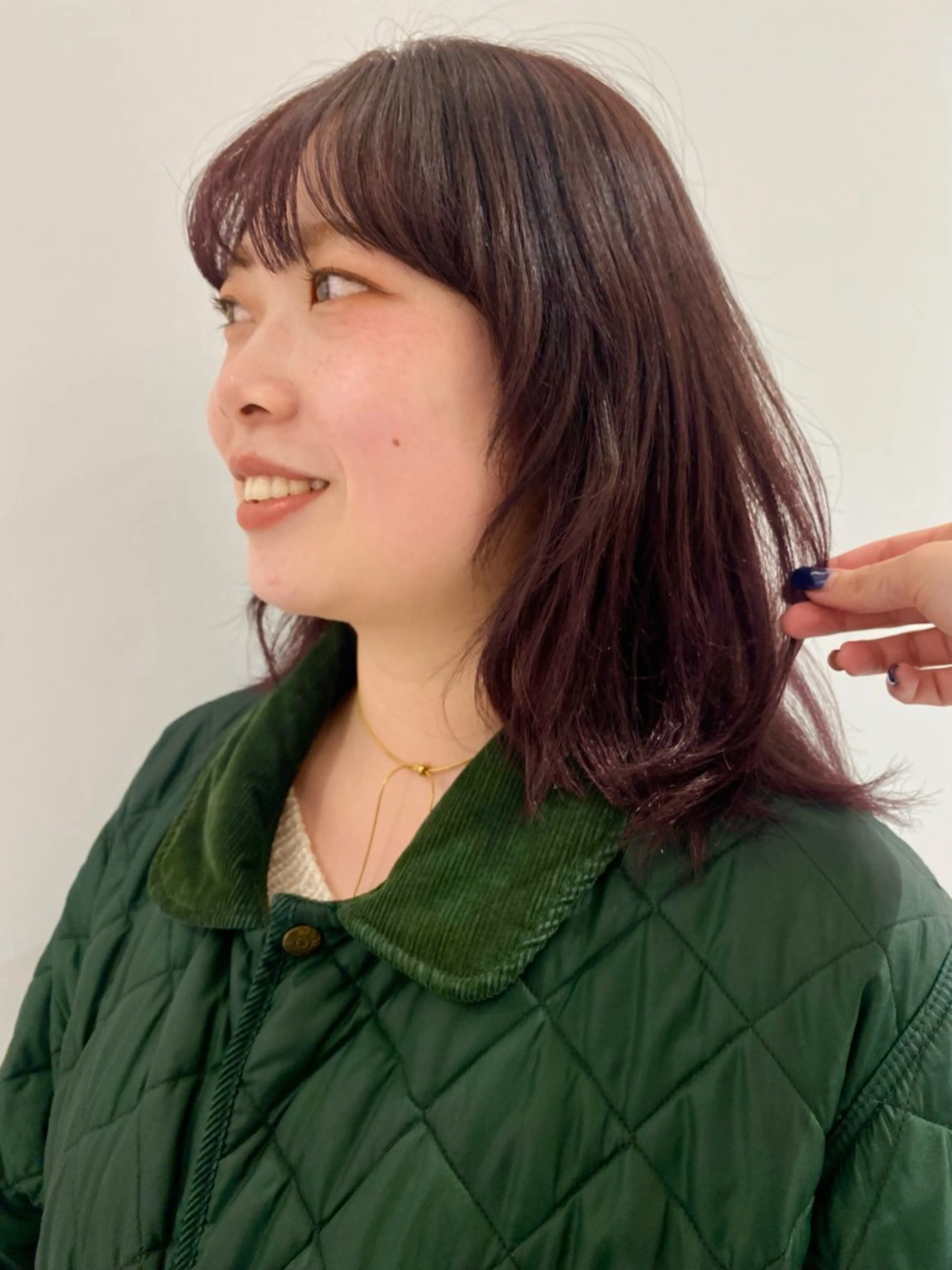 ミディアム カラー ベージュ/アレンジ /横浜/杉本千夏のヘアスタイル