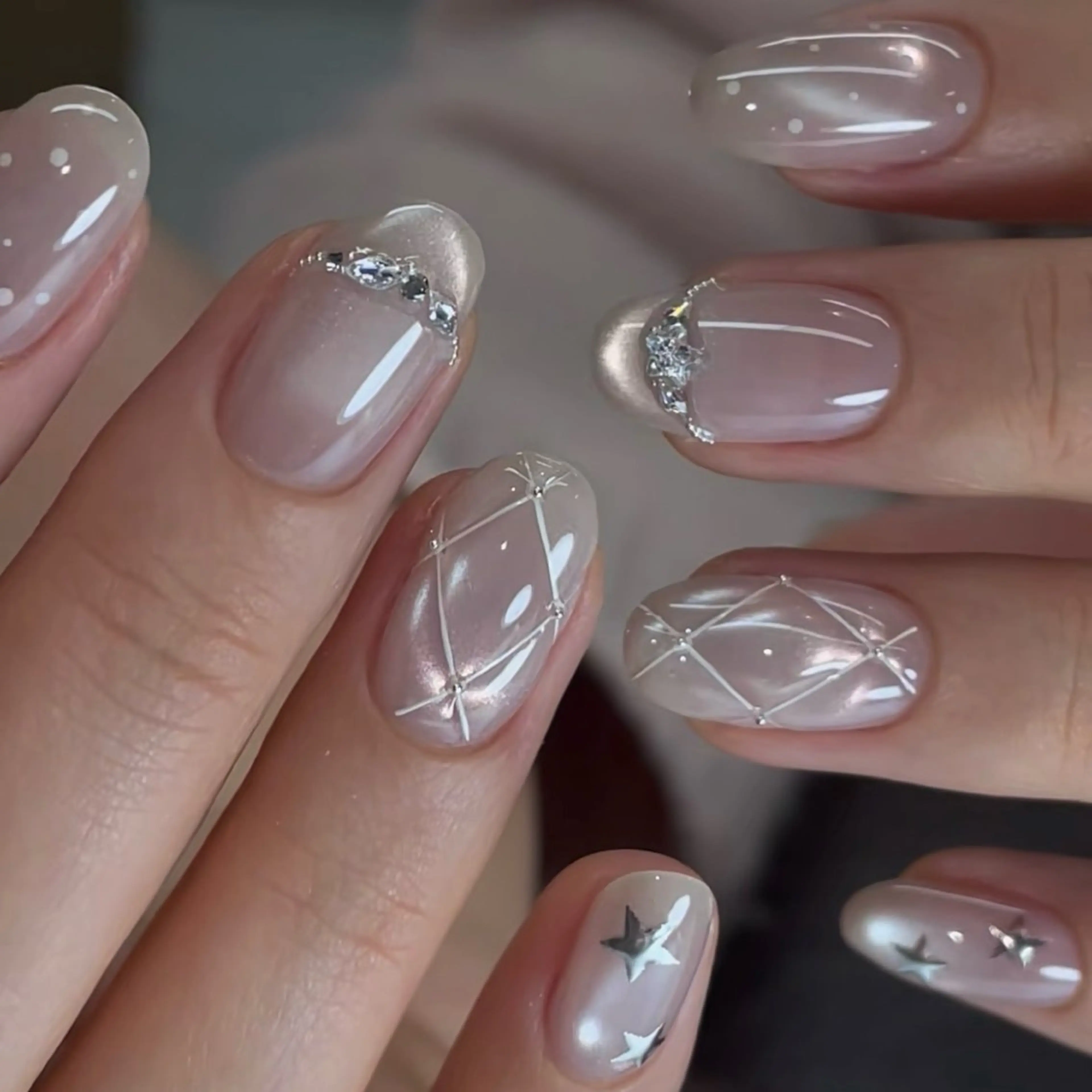 ネイル マグネットネイル ブライダルネイル ハンドネイル chirin nailのネイルデザイン