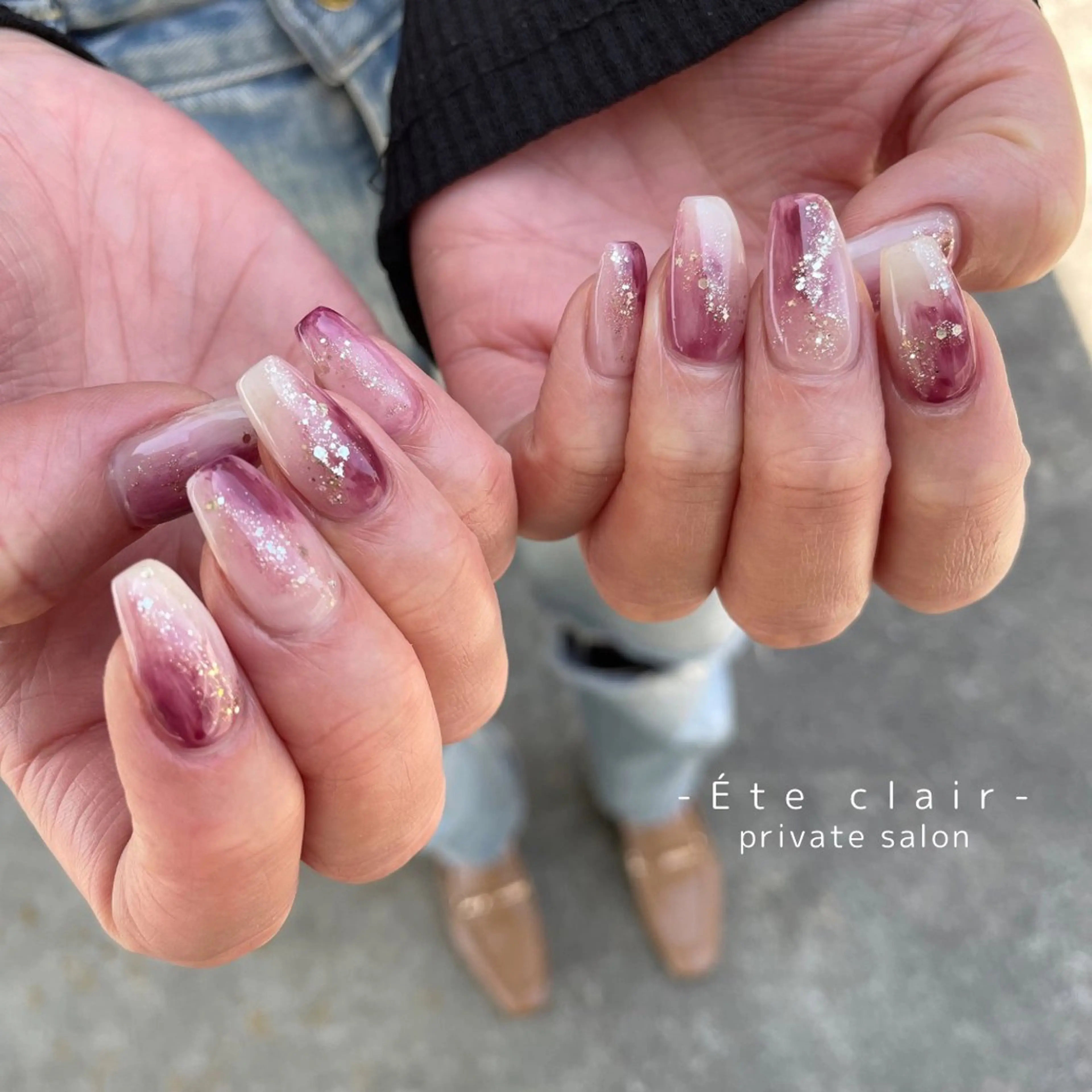 ネイル フットネイル ジェルネイル マグネットネイル ニュアンスネイル パラジェル Ète clair エテクレールのネイルデザイン
