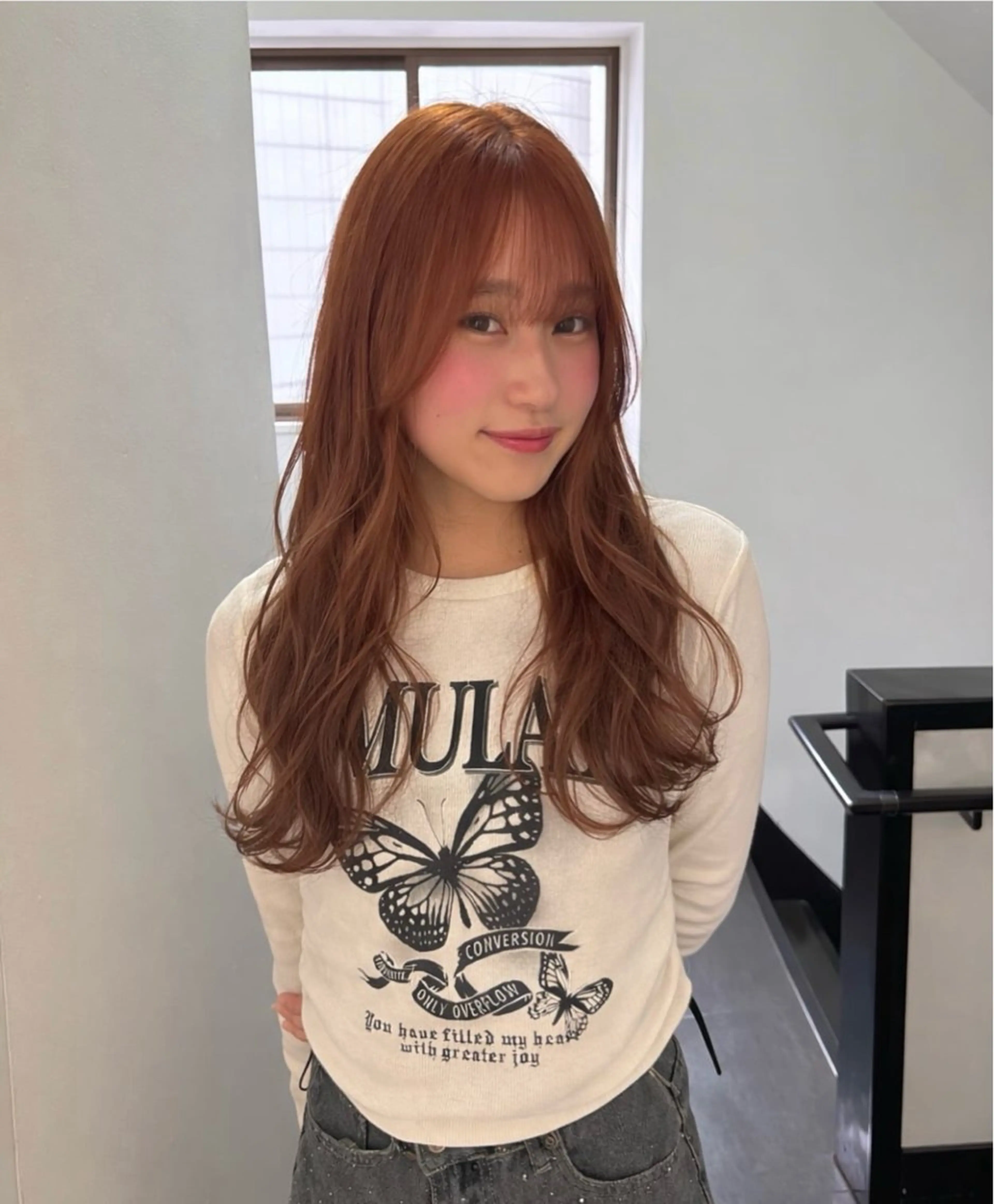 ロング オレンジブラウン 卒業式のヘアスタイル ヘアカラー SHIORI/ ベージュカラー/ボブのヘアスタイル