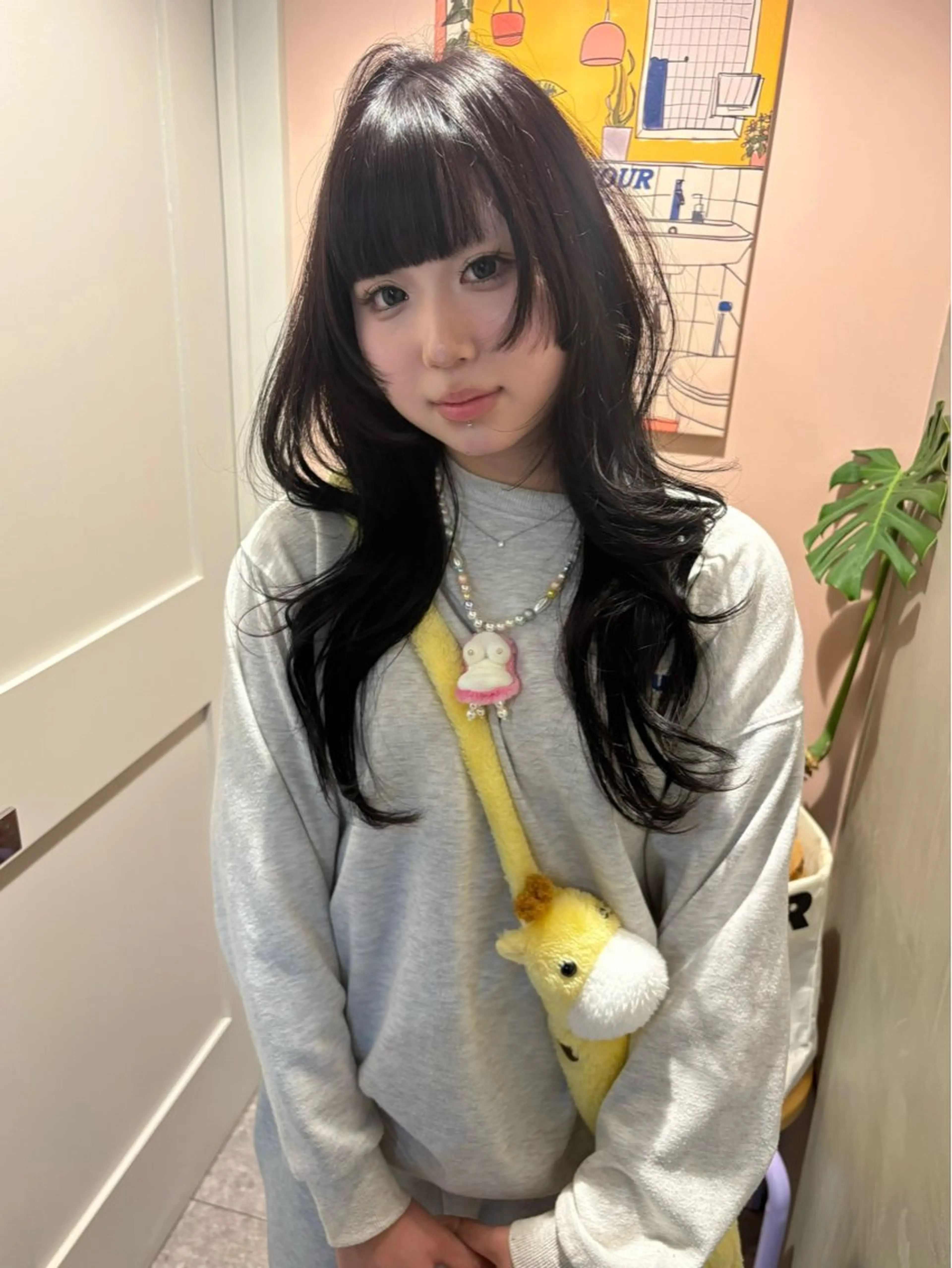 ロング カラー パープルカラー 韓国風ヘア レイヤーカット カット ヘアカラー 🫧umu.🫧韓国 /レイヤー/ハッシュのヘアスタイル