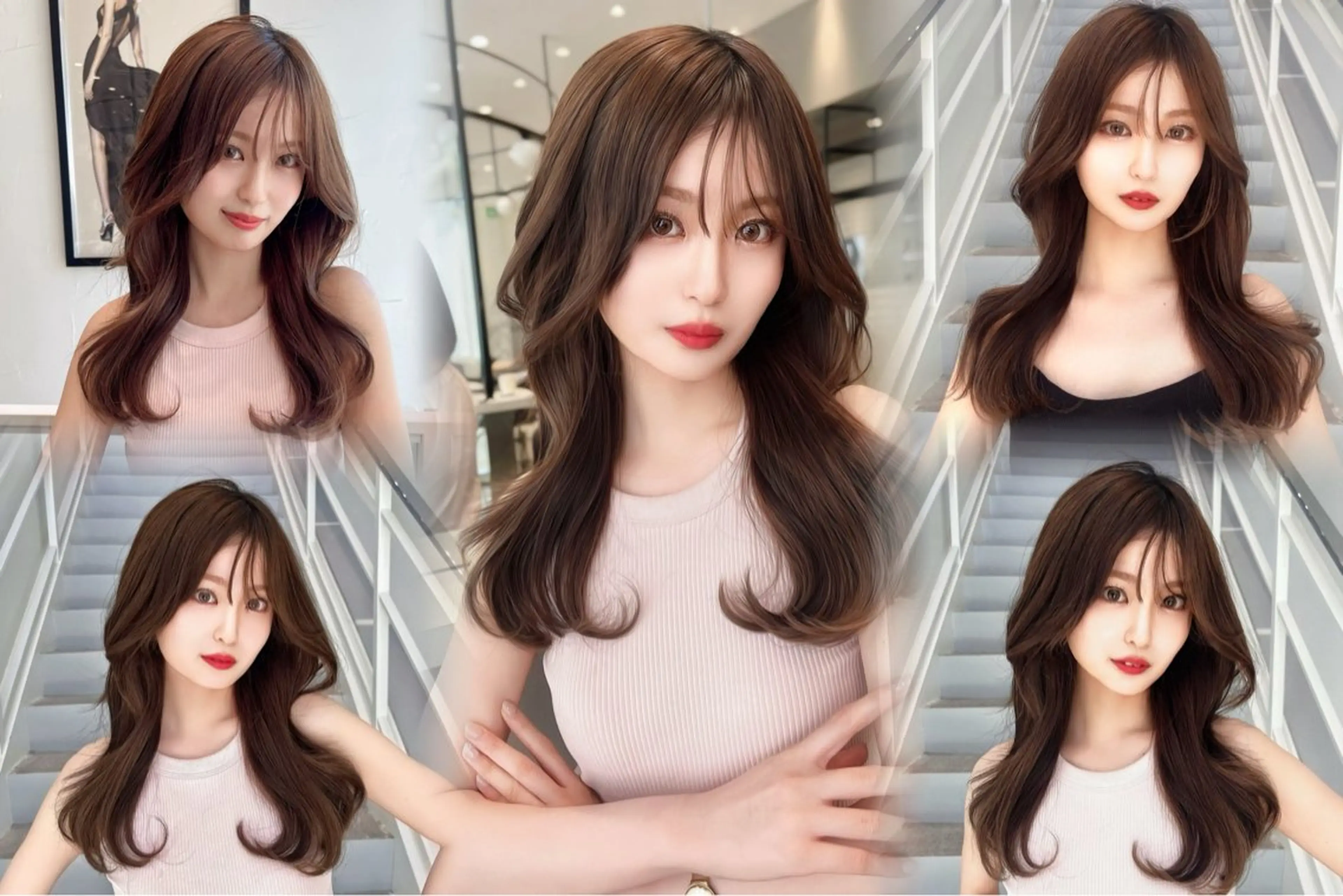 ロング カラー ヘアアレンジ レイヤー/髪質改善 /透け感カラー/艶髪のヘアスタイル