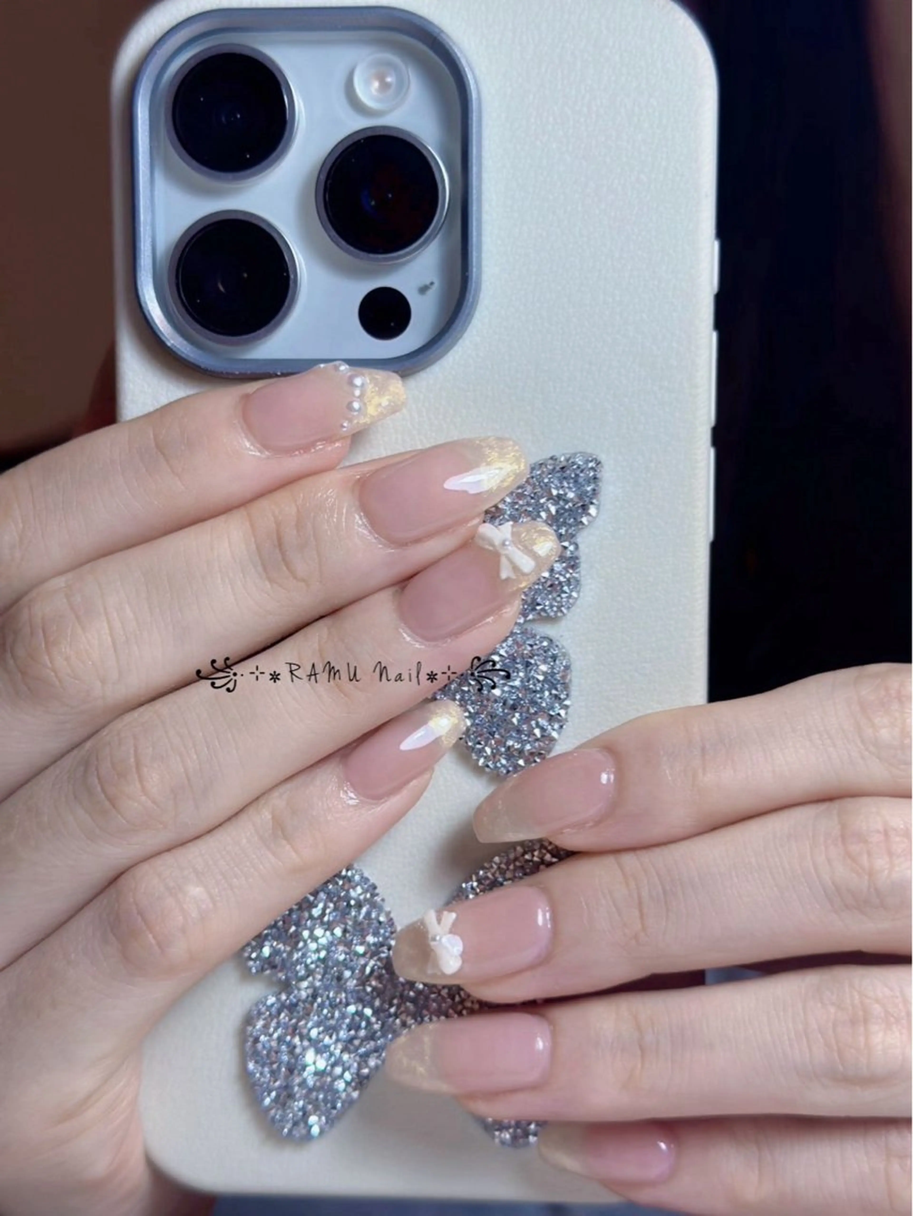 ネイル キラキラネイル マグネットネイル ミラーネイル ピンク 春ネイル ハンドネイル RAMU Nail 恵比寿店のネイルデザイン