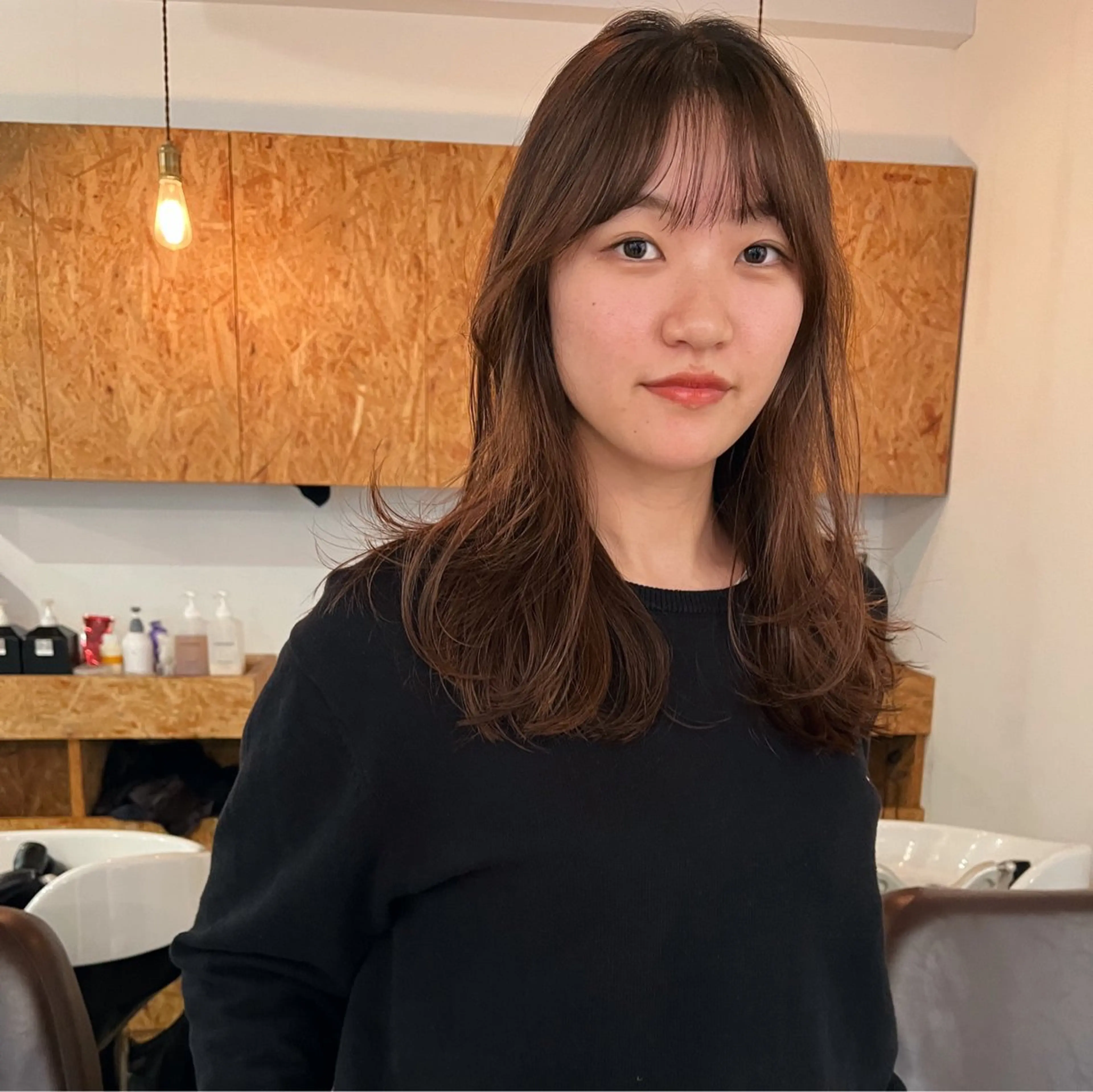 ミディアム 暖色/パーマ 🌼クニトウメイのヘアスタイル