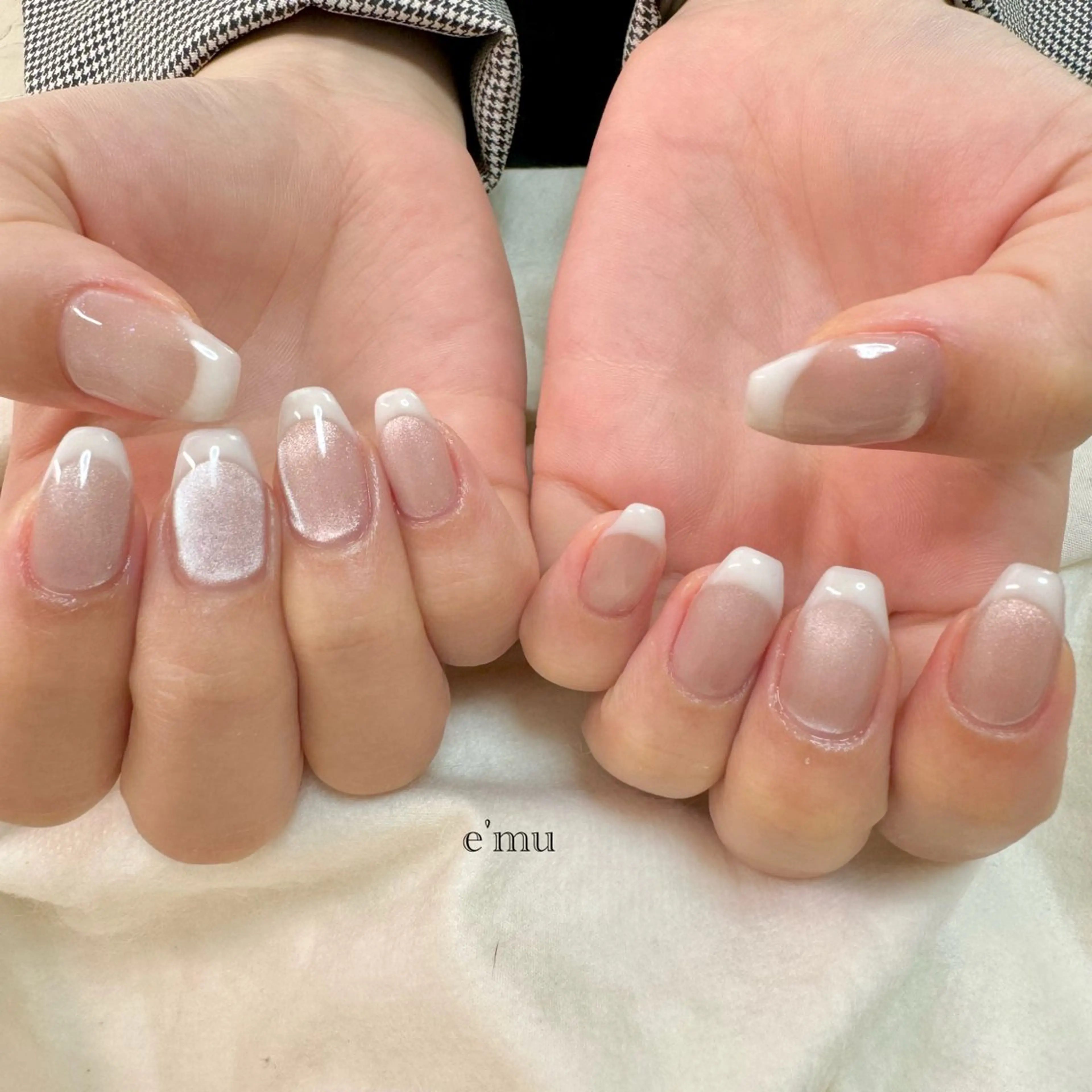 ネイル フレンチネイル マグネットネイル ハンドネイル nail salon e'mu💐のネイルデザイン