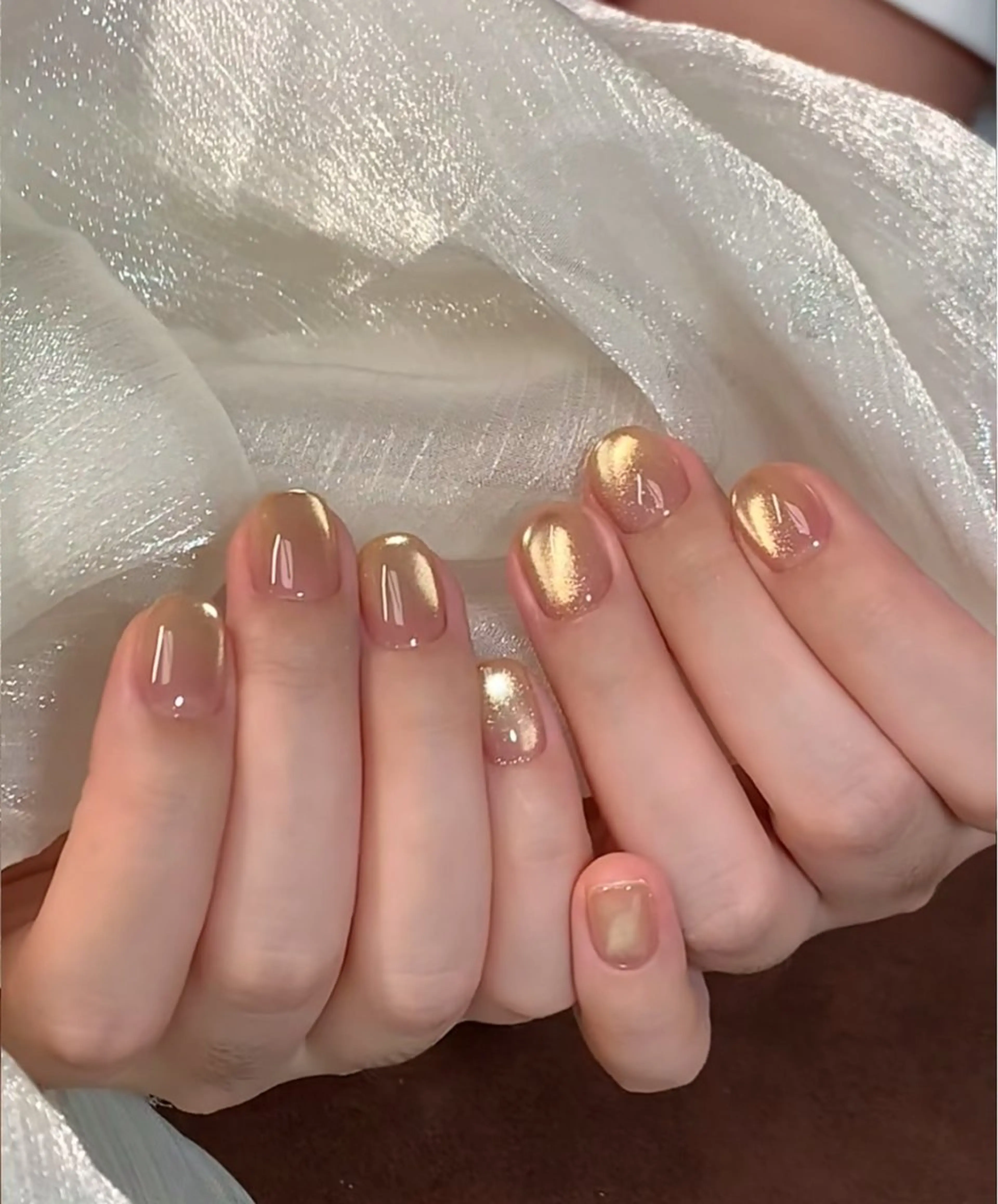 ネイル アートネイル オーロラネイル チークネイル フレンチネイル ガラスフレンチ ハンドネイル 🎀🎀YooLi Nail Salonのネイルデザイン