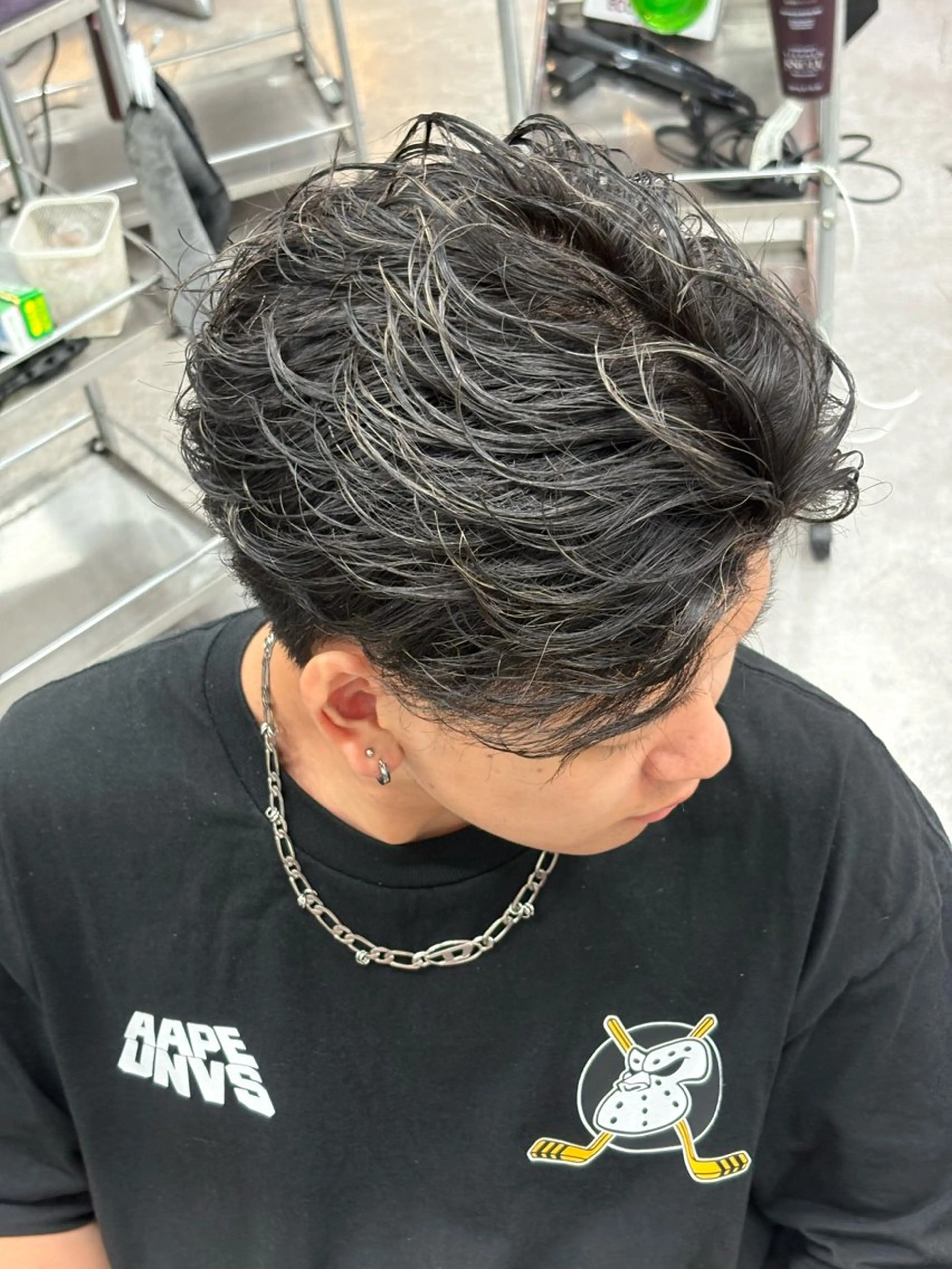 ミディアム カラー パーマ メンズ カット パーマ トリートメント ヘアセット メンズパーマ特化 🔥韓国ヘア職人🔥のヘアスタイル