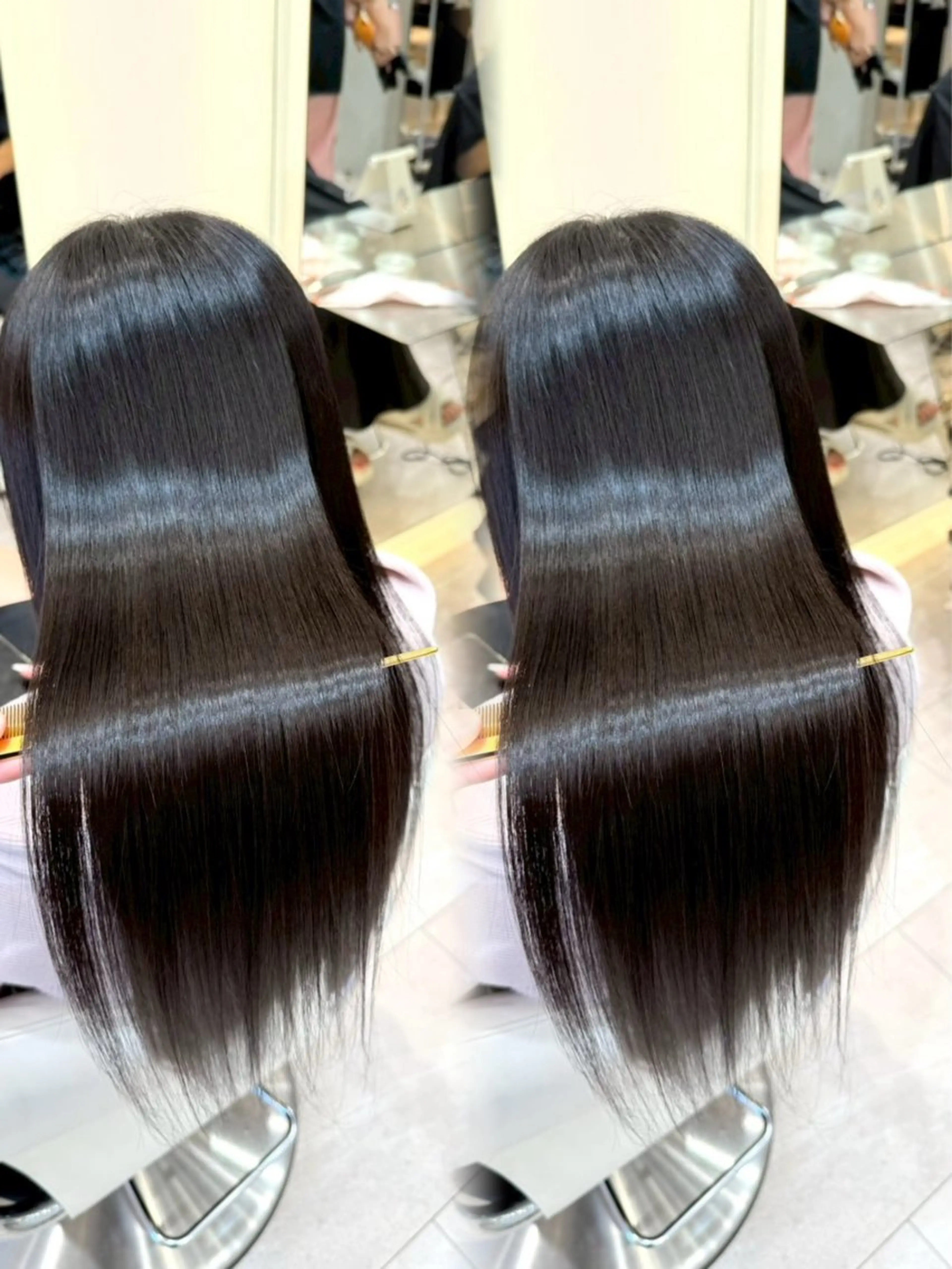 セミロング 縮毛矯正 新宿/韓国ヘア kurea🎀のヘアスタイル