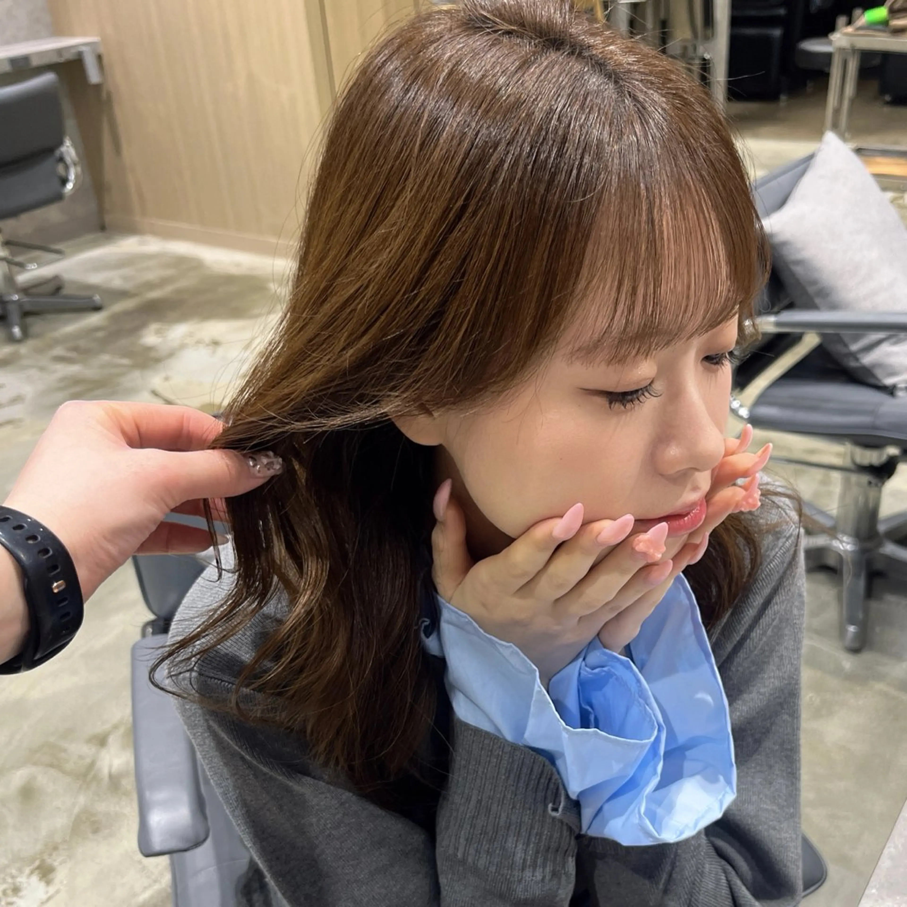 セミロング カラー ベージュカラー 透明感カラー ヘーゼル オリーブカラー ヘアカラー 新宿⋆✦ Maoのヘアスタイル