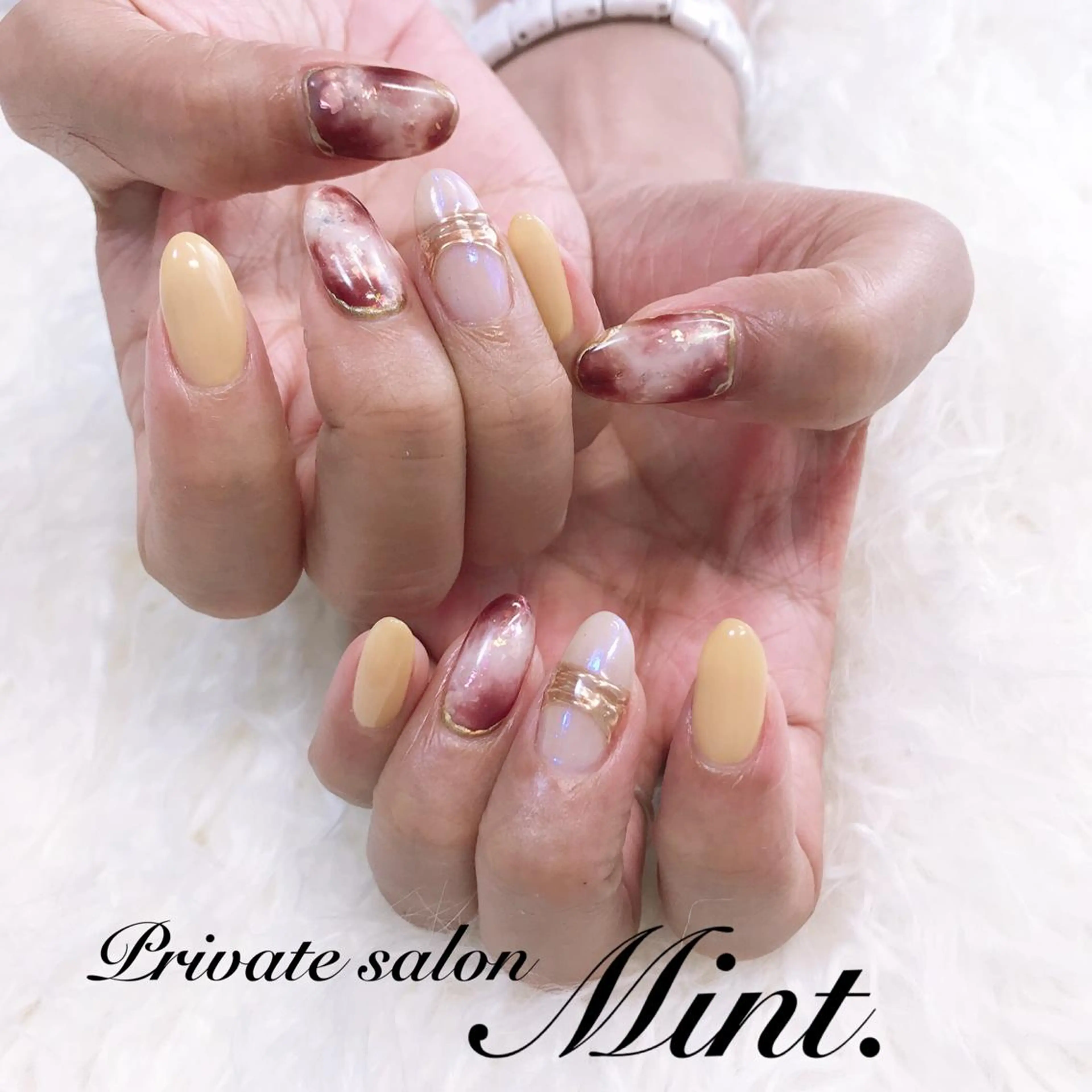 ロング ネイル ジェルネイル ハンドネイル Mint. nailのネイルデザイン
