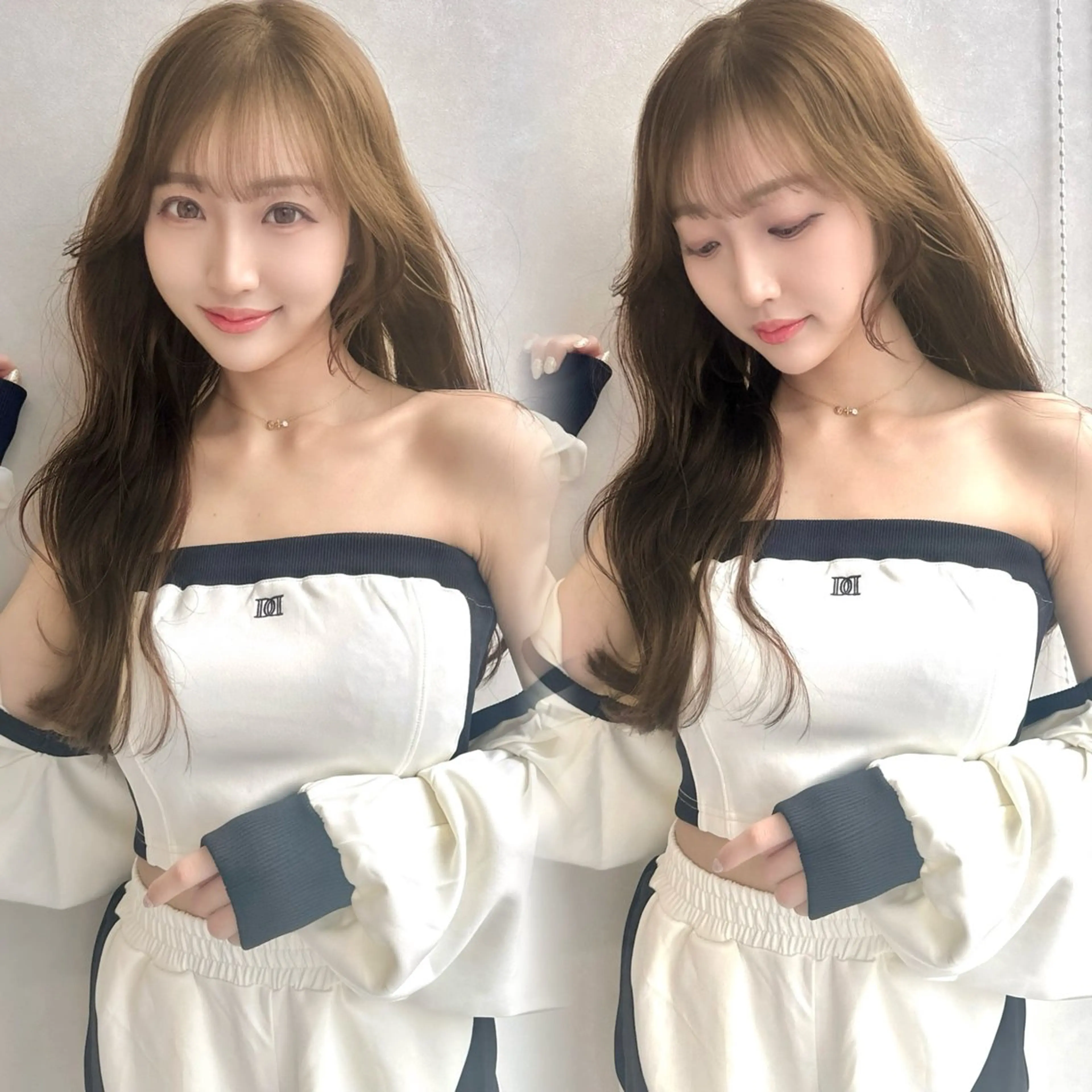 ロング 顔周りカット おくれ毛 カット ヘアカラー 森 隆秀/韓国ヘアのヘアスタイル