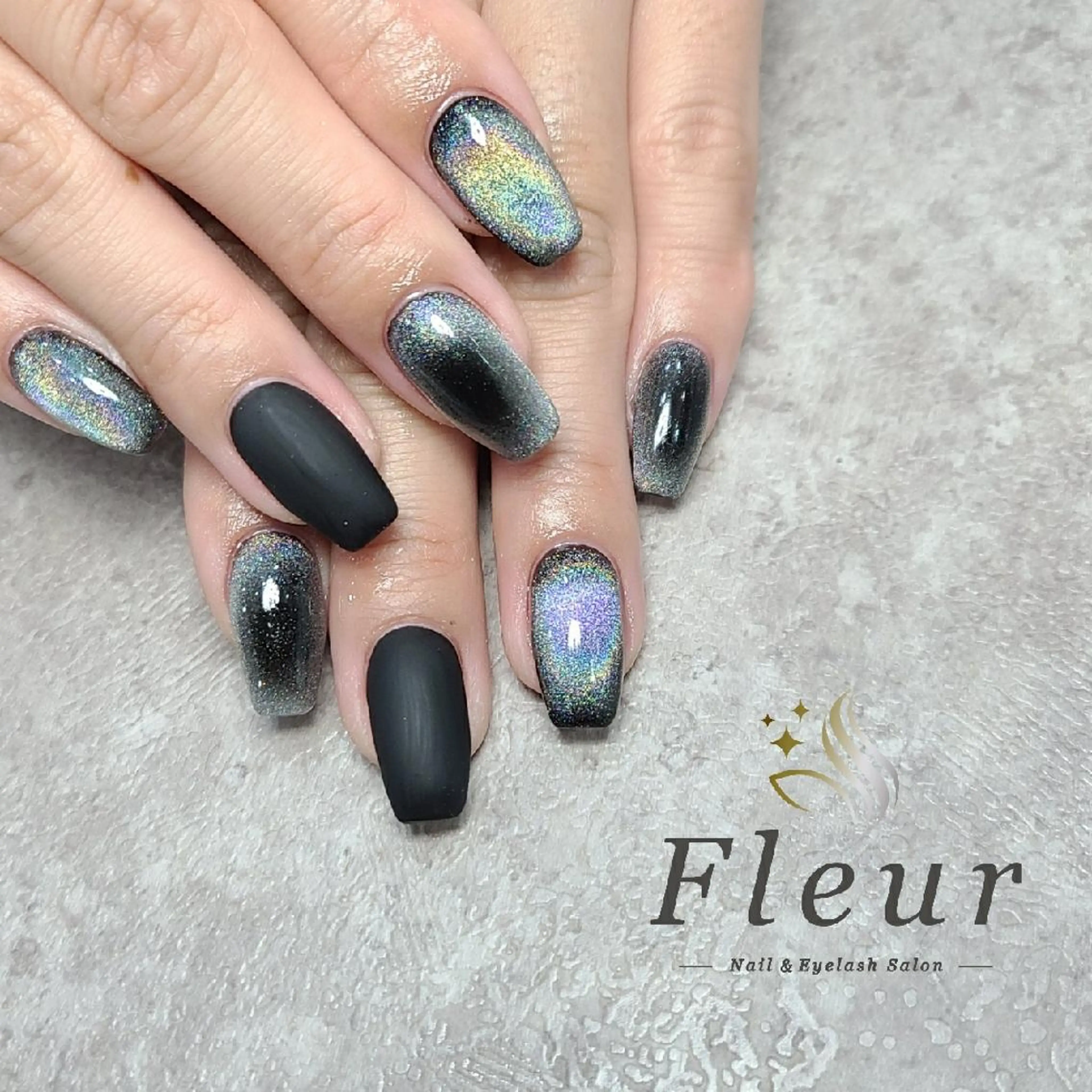 ネイル マグネットネイル マットネイル ハンドネイル nail&eye ♡Fleur♡のネイルデザイン