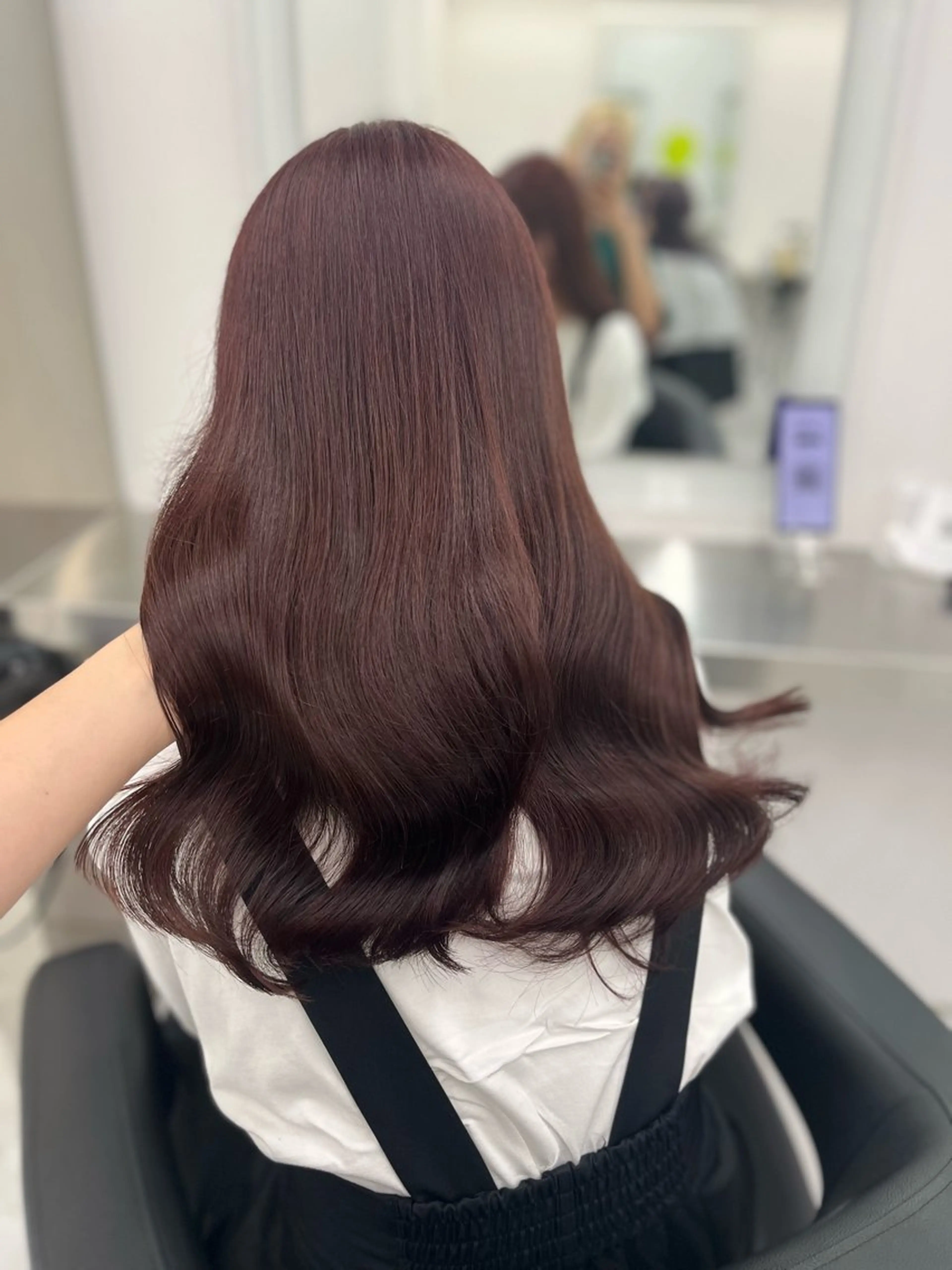 ロング カット ヘアカラー トリートメント ヘアセット 💗韓国暖色ヘア NO.1💗🪽のヘアスタイル