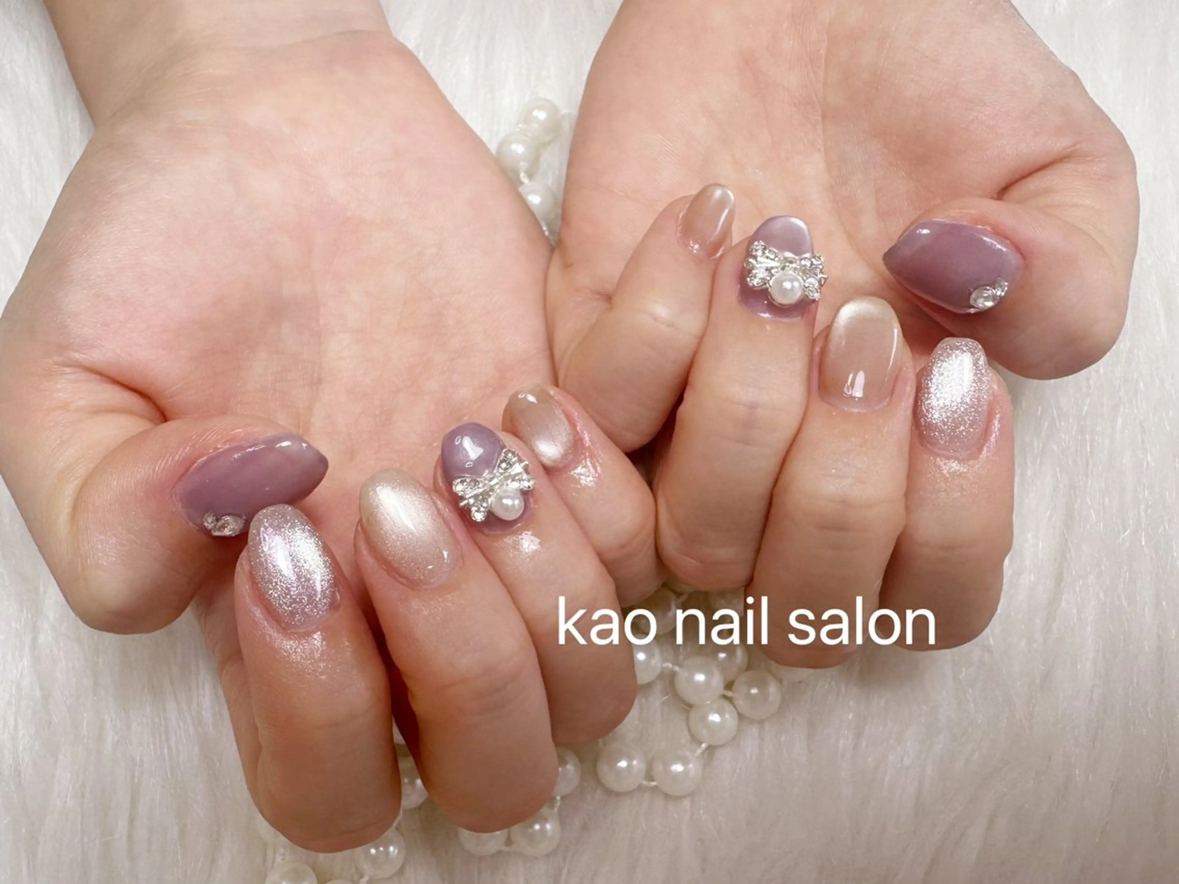 ネイル ハンドネイル kao nail マグネット/長さだしのネイルデザイン